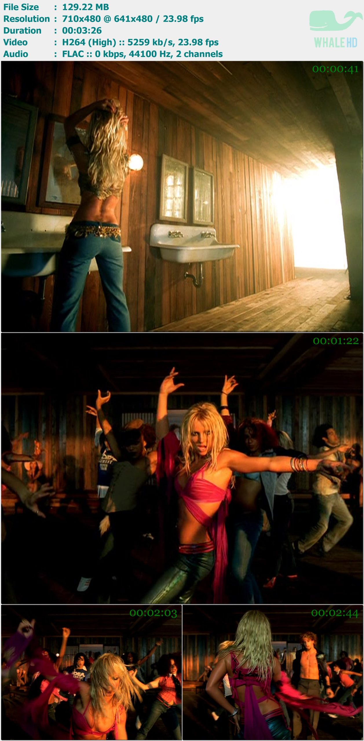 Britney Spears - I'm A Slave 4 U (Dance Edit) 2001 DVDRip 480p X264 - 129.22MB