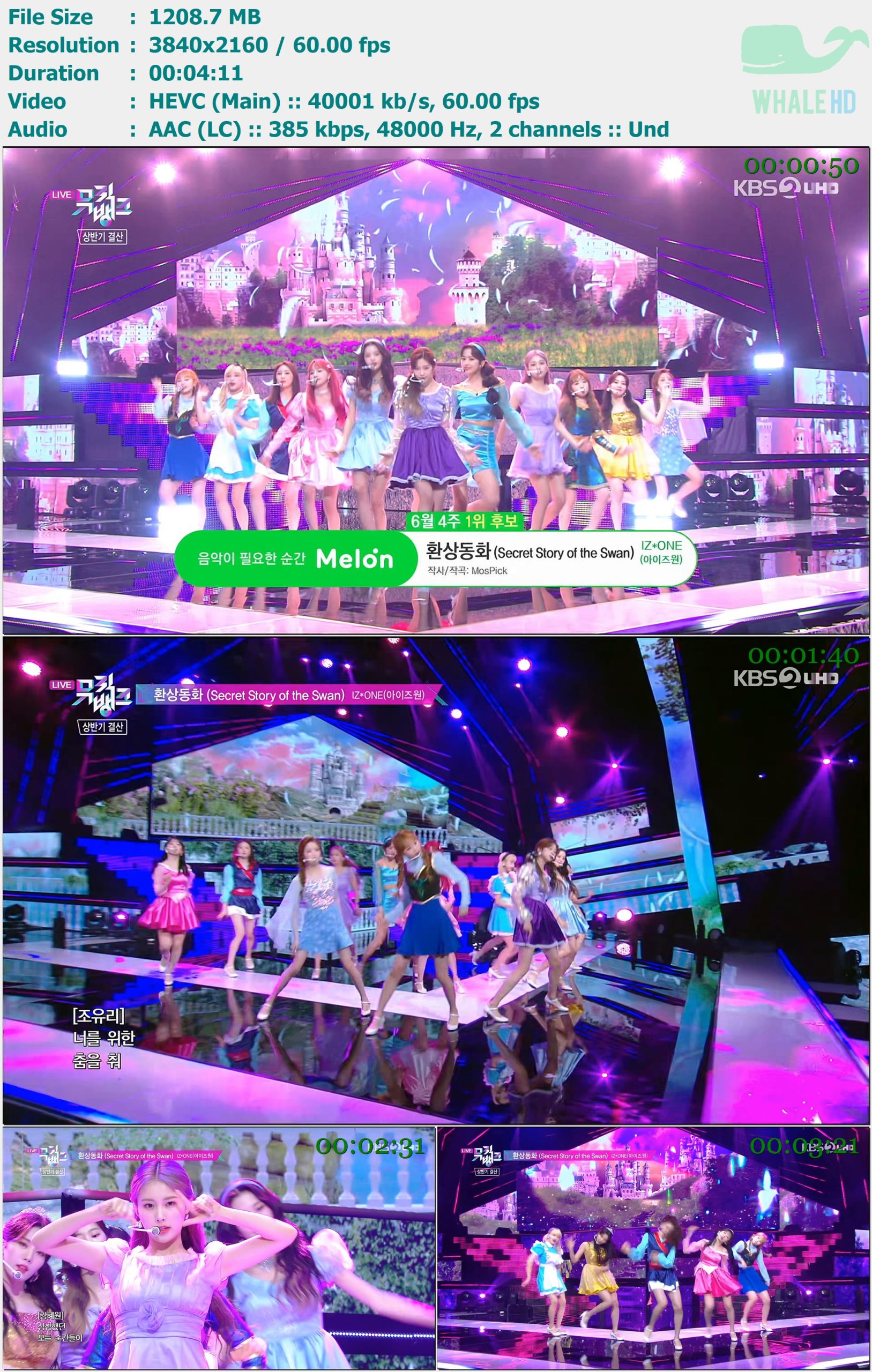 IZ*ONE - Secret Story Of The Swan (Music Bank 音乐银行 2020-06-26) HDTV 2160p H265 - 1.18GB