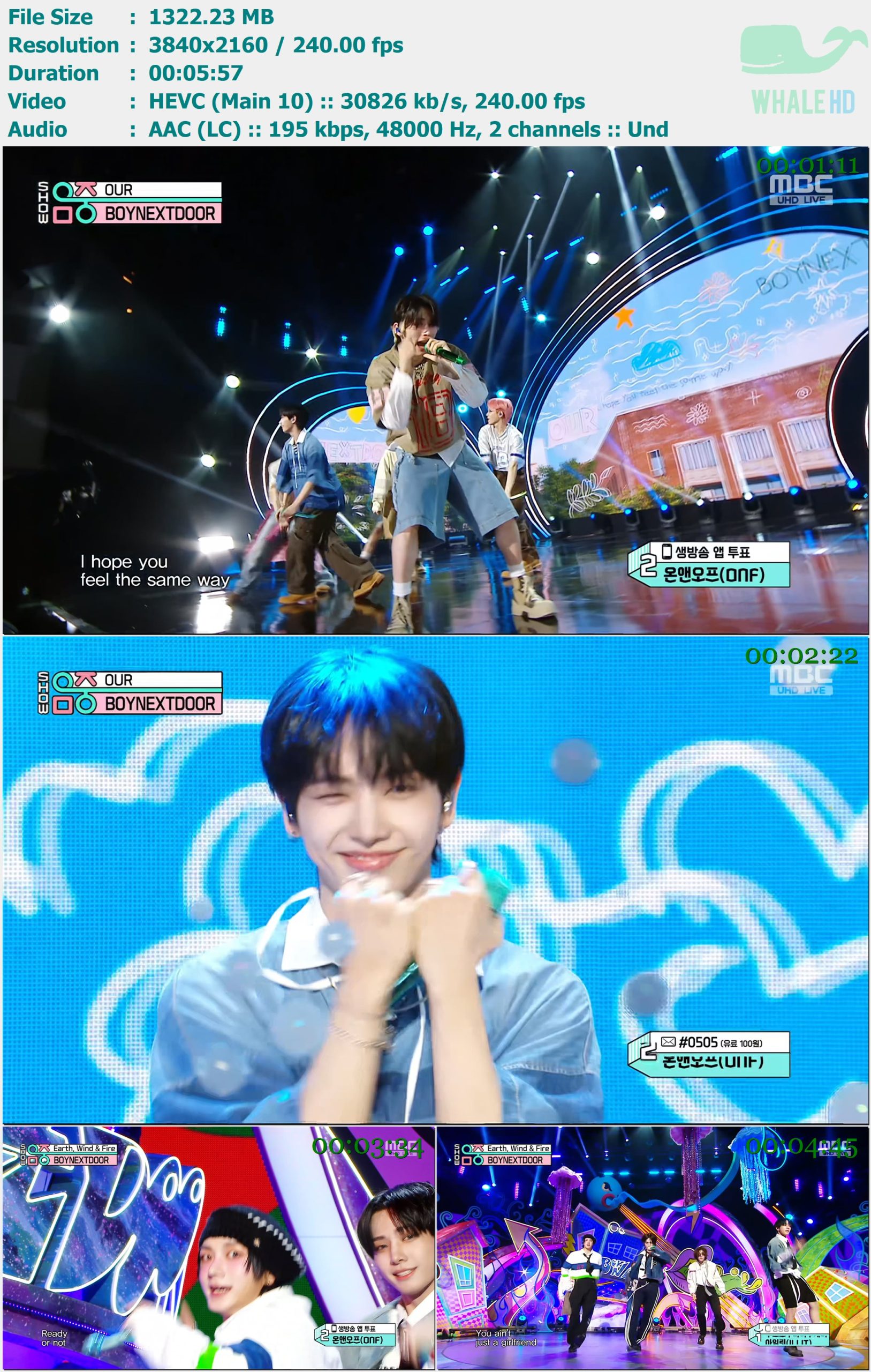 BOYNEXTDOOR - OUR + Earth, Wind & Fire (Show Music Core 音乐中心 2024-04-20) HDTV 2160p H265 - 1.29GB