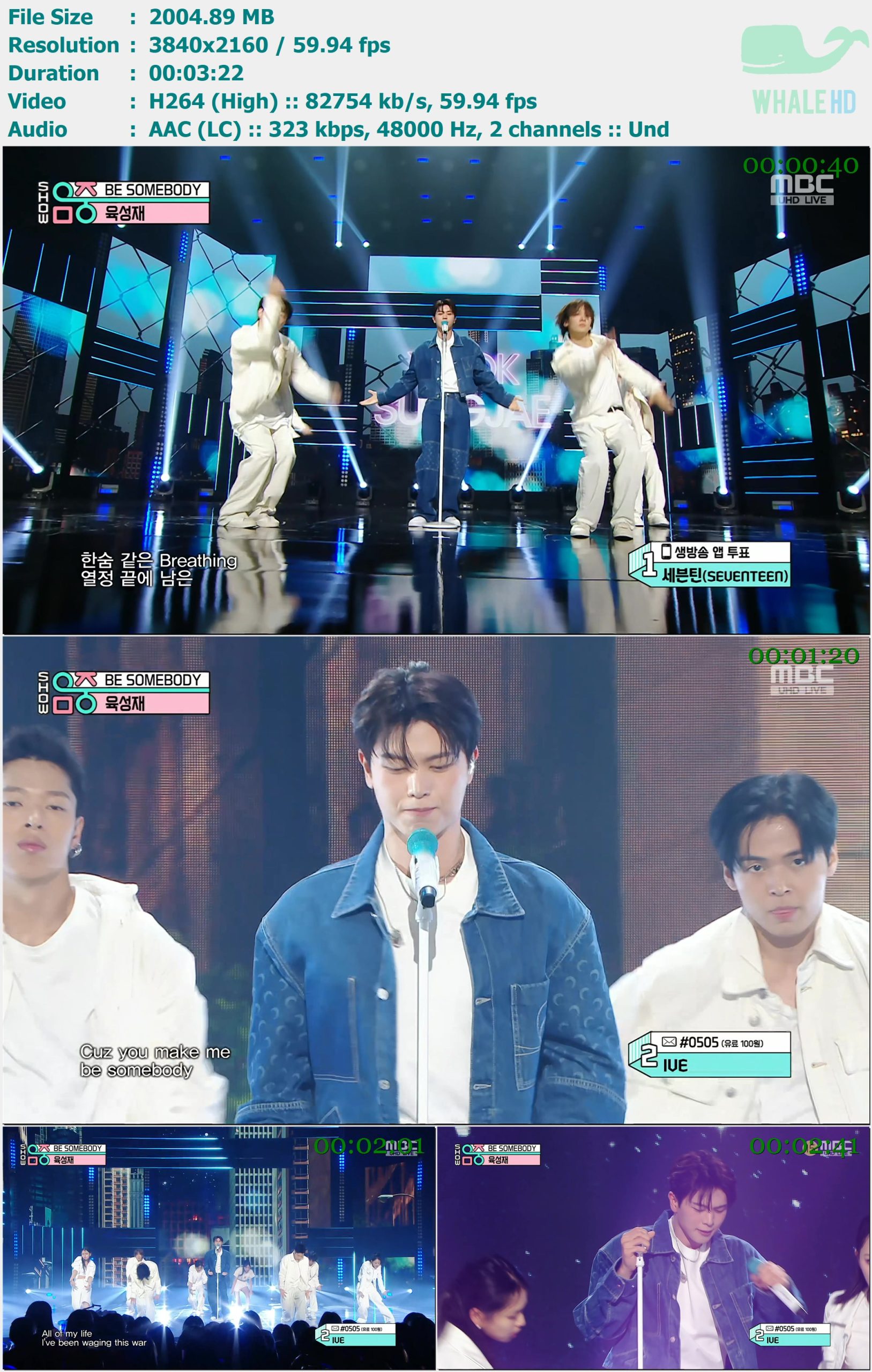 Yook Sungjae - BE SOMEBODY (Show Music Core 音乐中心 2024-05-11) HDTV 2160p H264 - 1.96GB