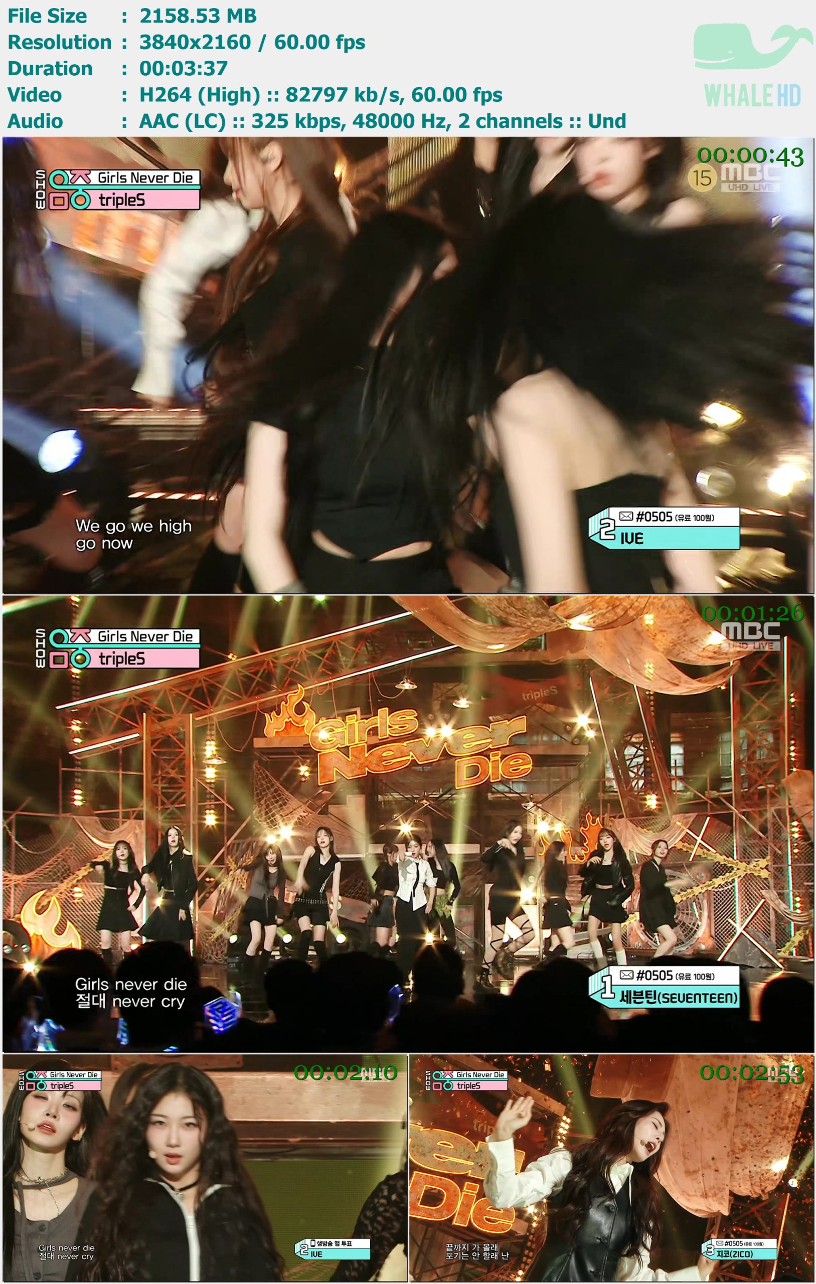 tripleS - Girls Never Die (Show Music Core 音乐中心 2024-05-11) HDTV 2160p H264 - 2.11GB