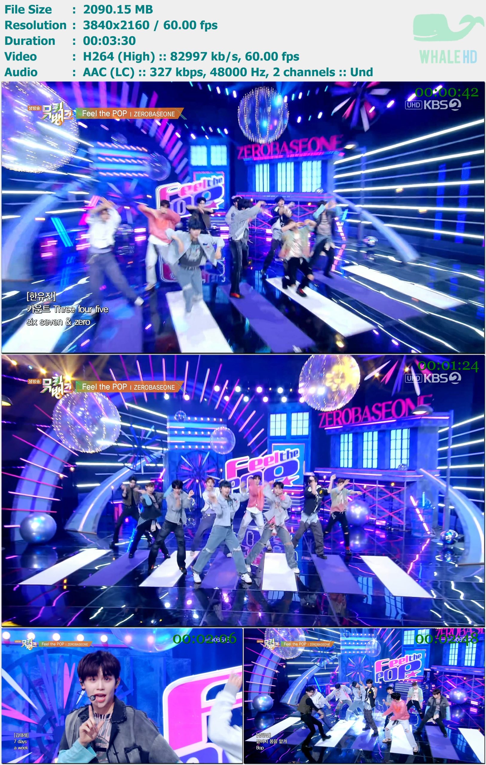 ZEROBASEONE - Feel the POP (UHD KBS2 뮤직뱅크 Music Bank 音乐银行 2024-05-17) HDTV 2160p H264 - 2.04GB