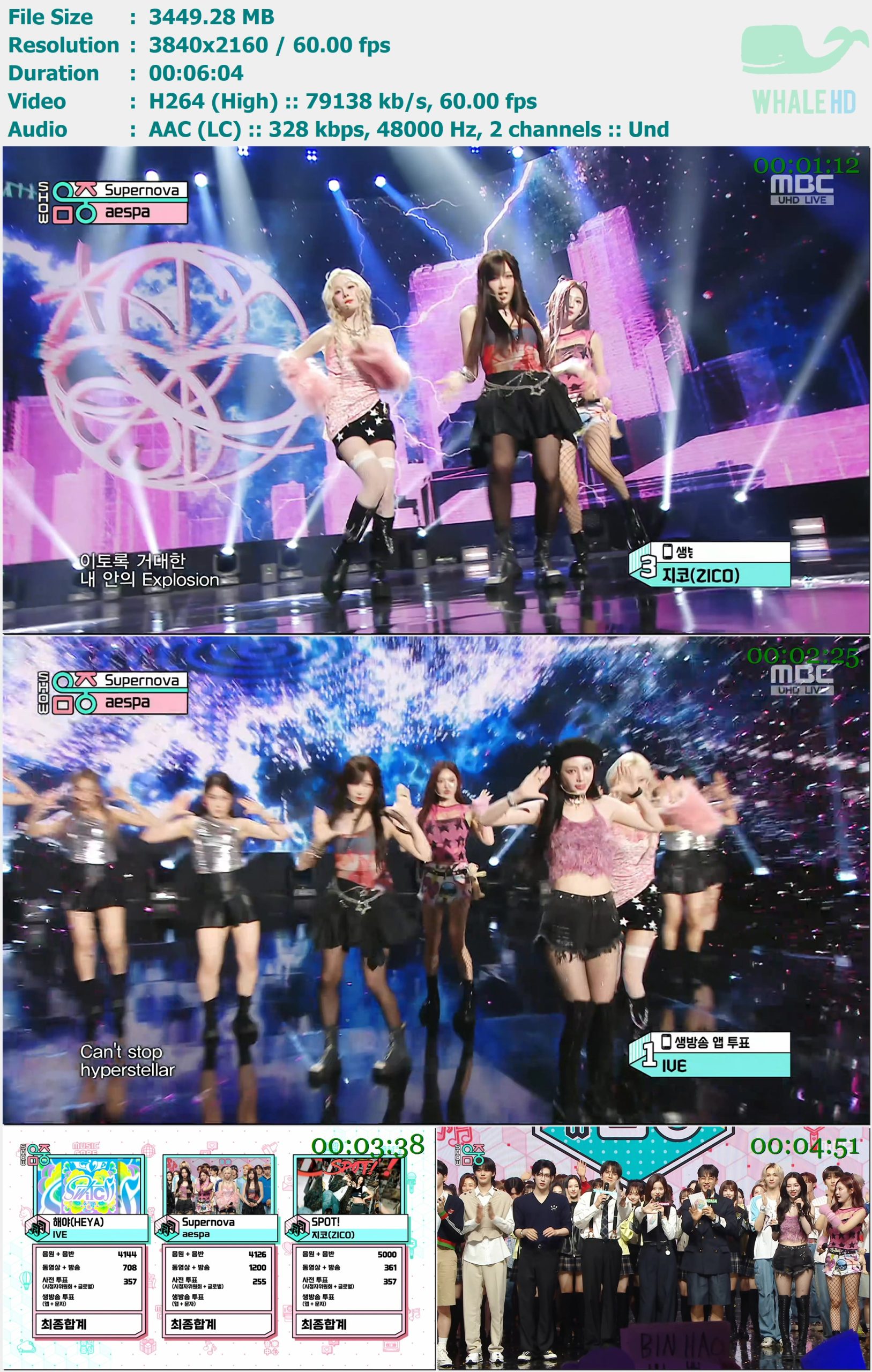 aespa - Supernova + No 1 (Show Music Core 音乐中心 2024-05-25) HDTV 2160p H264 - 3.37GB