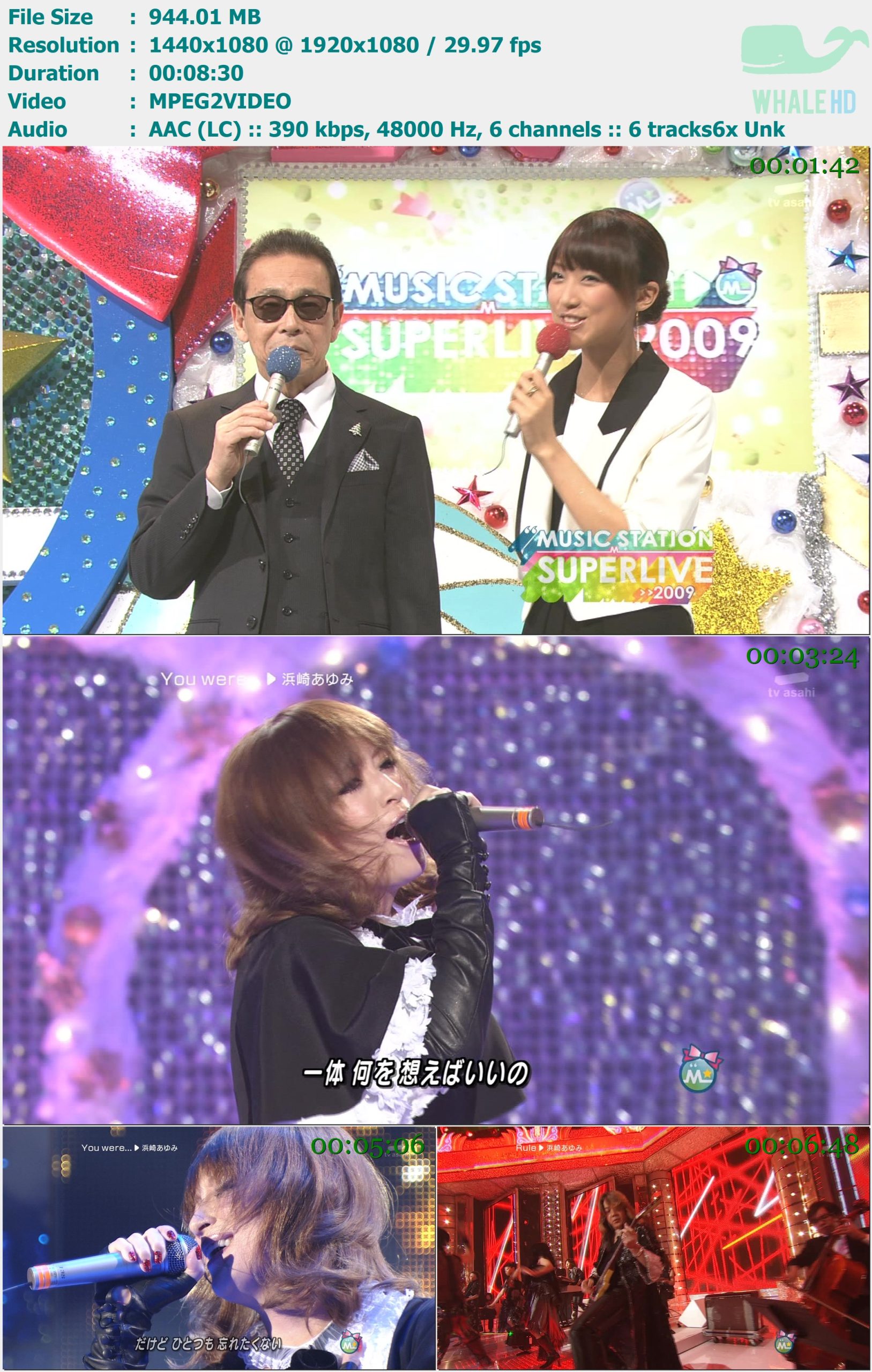 滨崎步 Hamasaki Ayumi - You Were...   RULE (Music Station - 25 Dec 2009) HDTV 1080i MPEG2 - 944.01MB