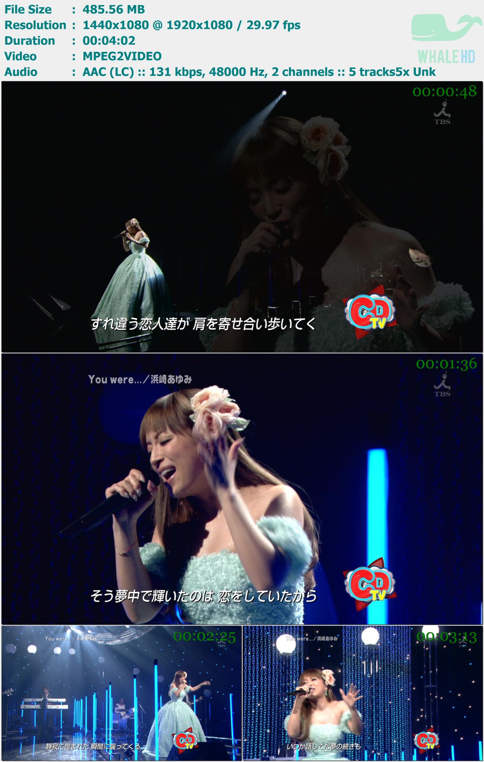 滨崎步 Hamasaki Ayumi - You were (CDTV - 20 Dec 2009) HDTV 1080i MPEG2 - 485.56MB