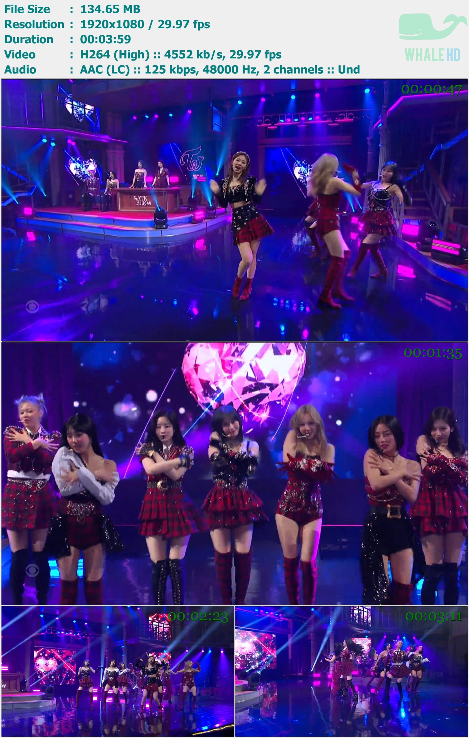 TWICE - The Feels (The 𝐋𝐚𝐭𝐞 𝐒𝐡𝐨𝐰 with Stephen Colbert 2022-05-18) WEB-DL 1080p H264 - 134.65MB