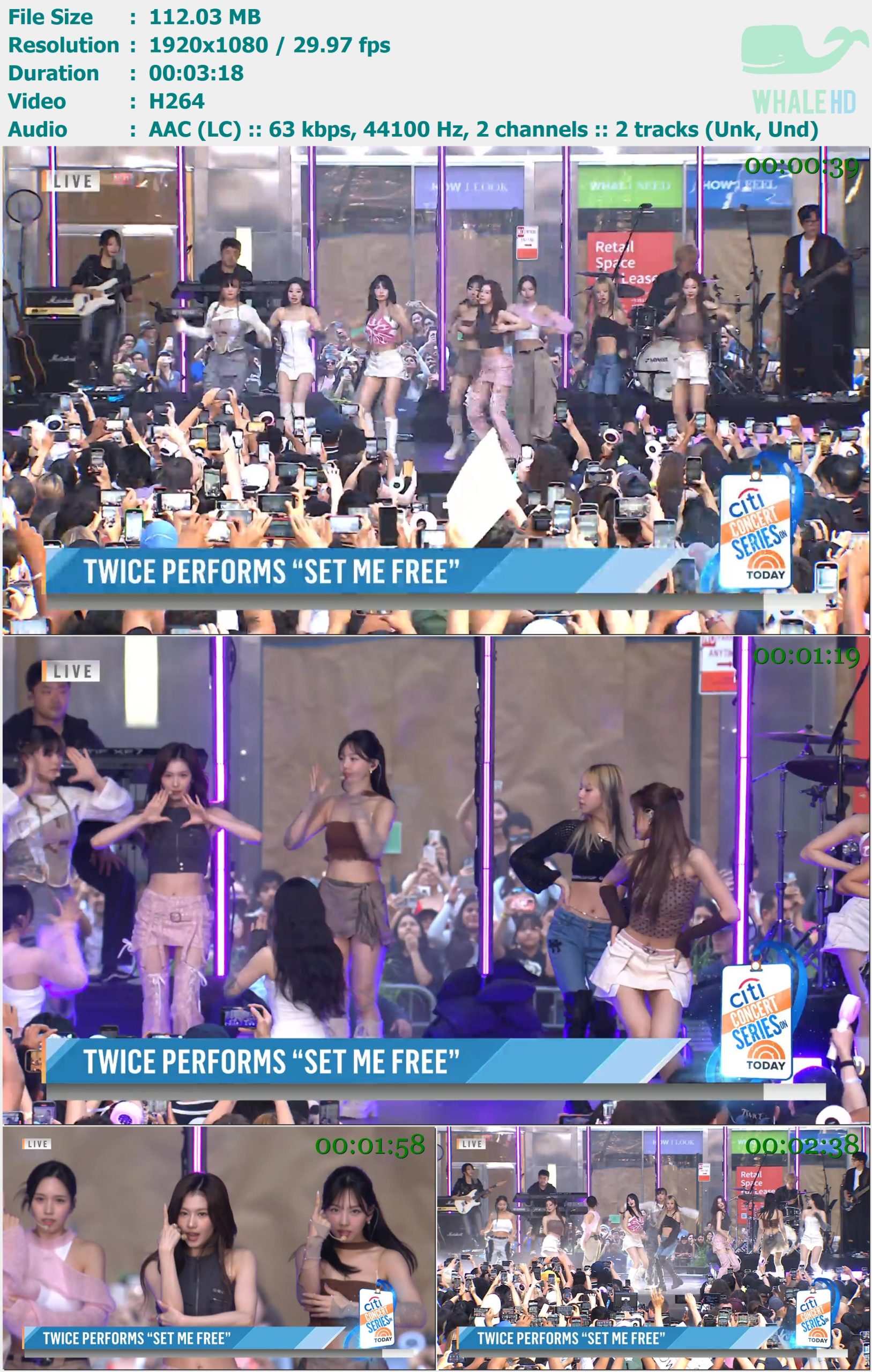 TWICE - Set Me Free (Live on 𝐓𝐨𝐝𝐚𝐲 𝐒𝐡𝐨𝐰 2023) WEB-DL 1080p H264 - 112.03MB