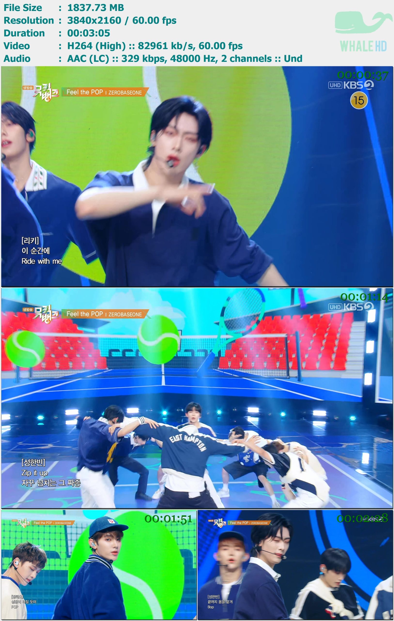 ZEROBASEONE - Feel the POP (Music Bank 音乐银行 2024-05-31) HDTV 2160p H264 - 1.79GB