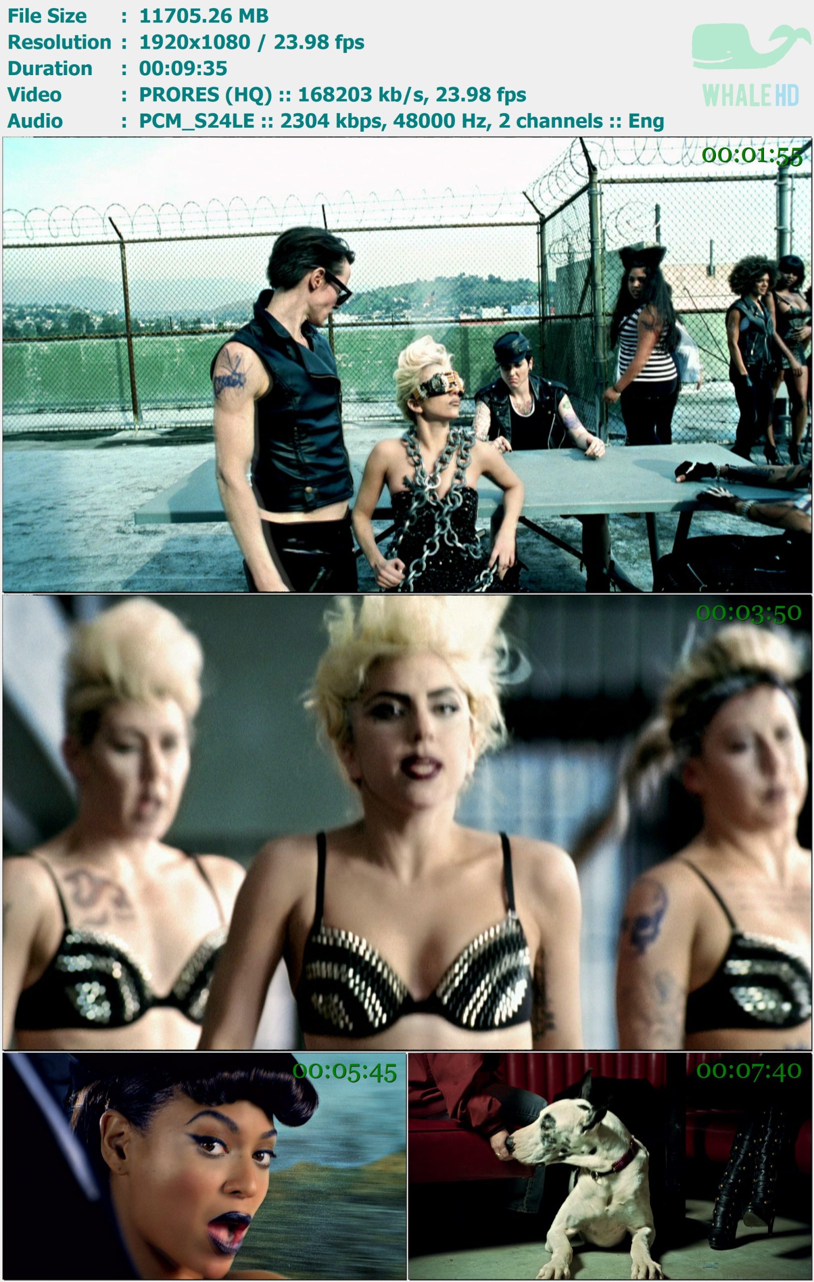 Lady Gaga feat. Beyoncé - Telephone (Long Version) 2010 Master 1080p Prores - 11.43GB