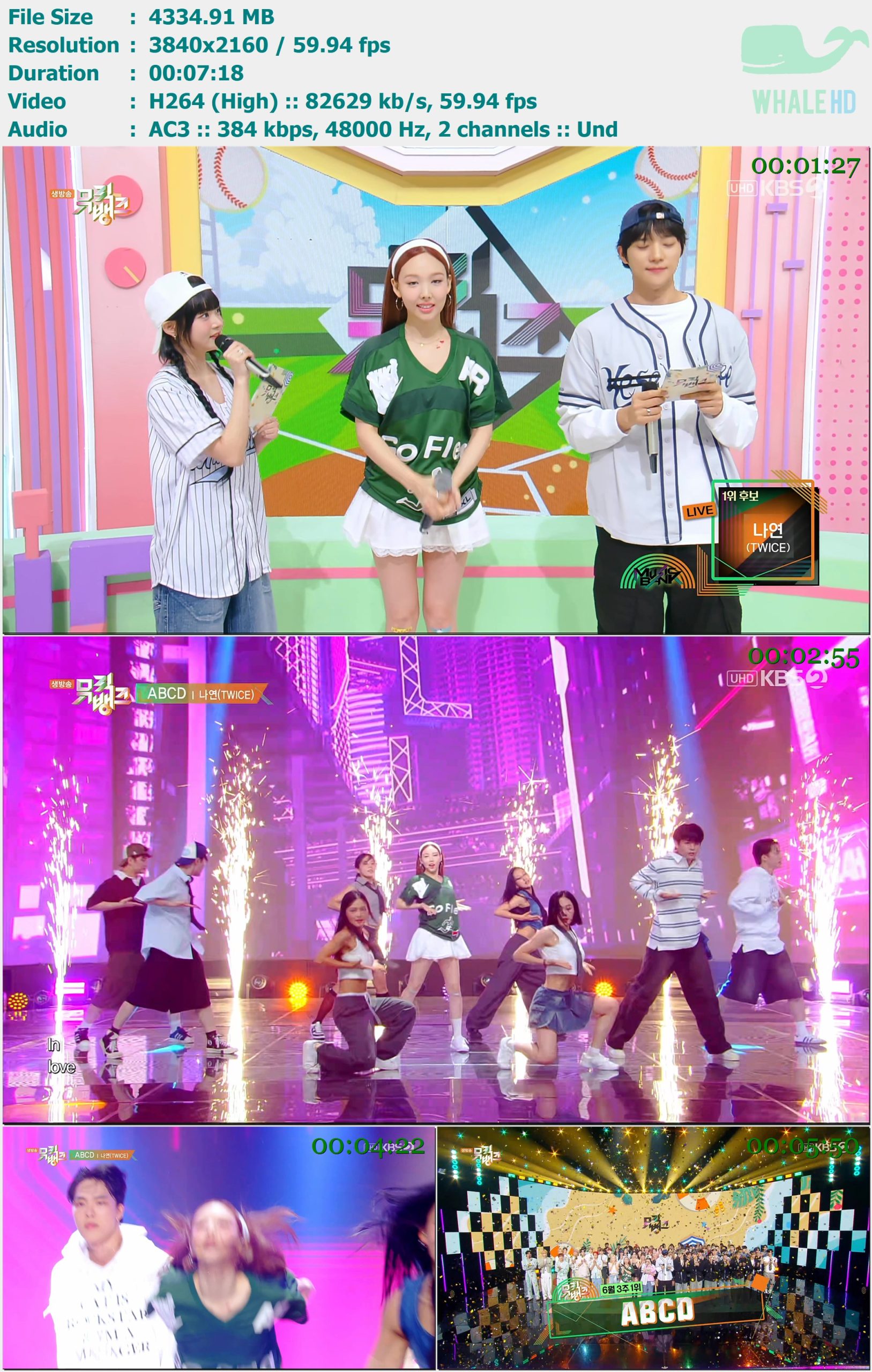 Nayeon - ABCD + Talk + No 1 (Music Bank 音乐银行 2024-06-21) HDTV 2160p H264 - 4.23GB