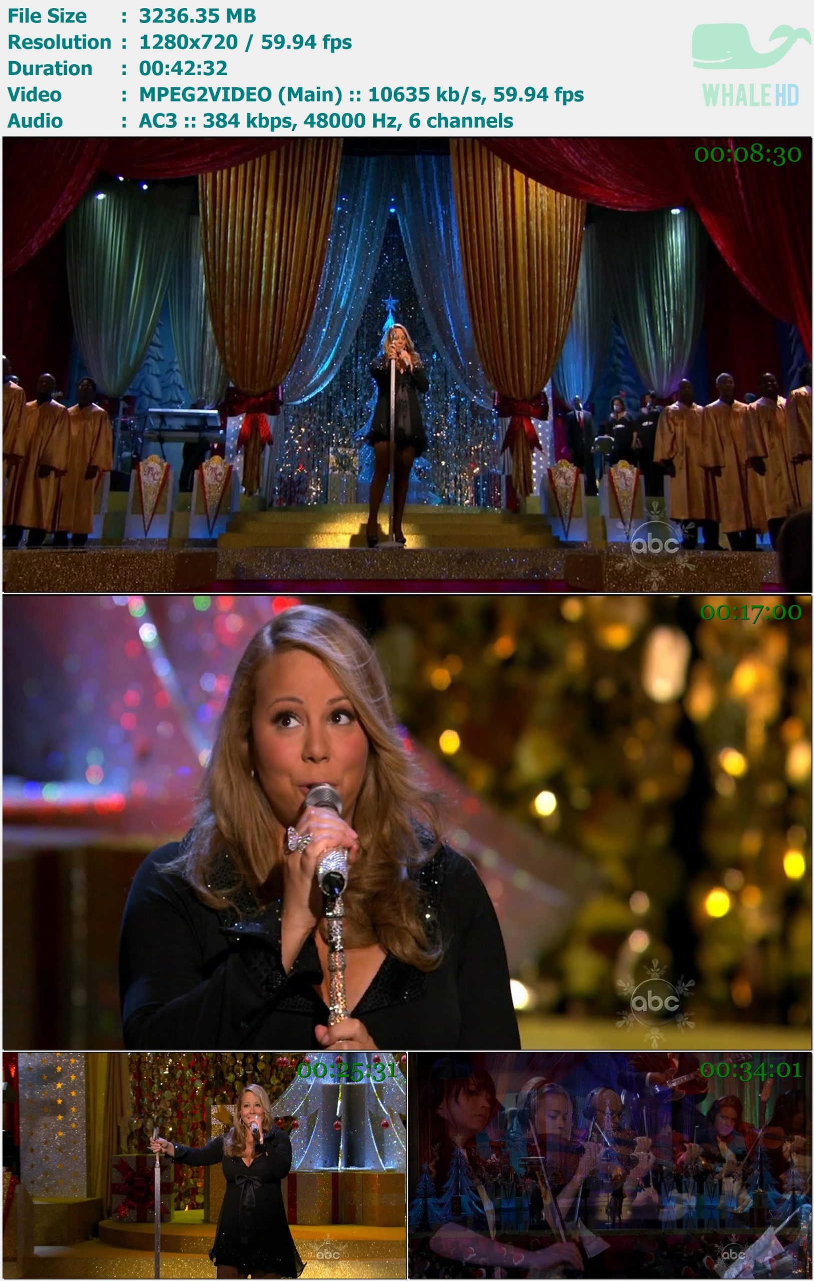 Mariah Carey Merry Christmas To You Live ABC Christmas Special 2010 HDTV 720p MPEG2 - 3.16GB