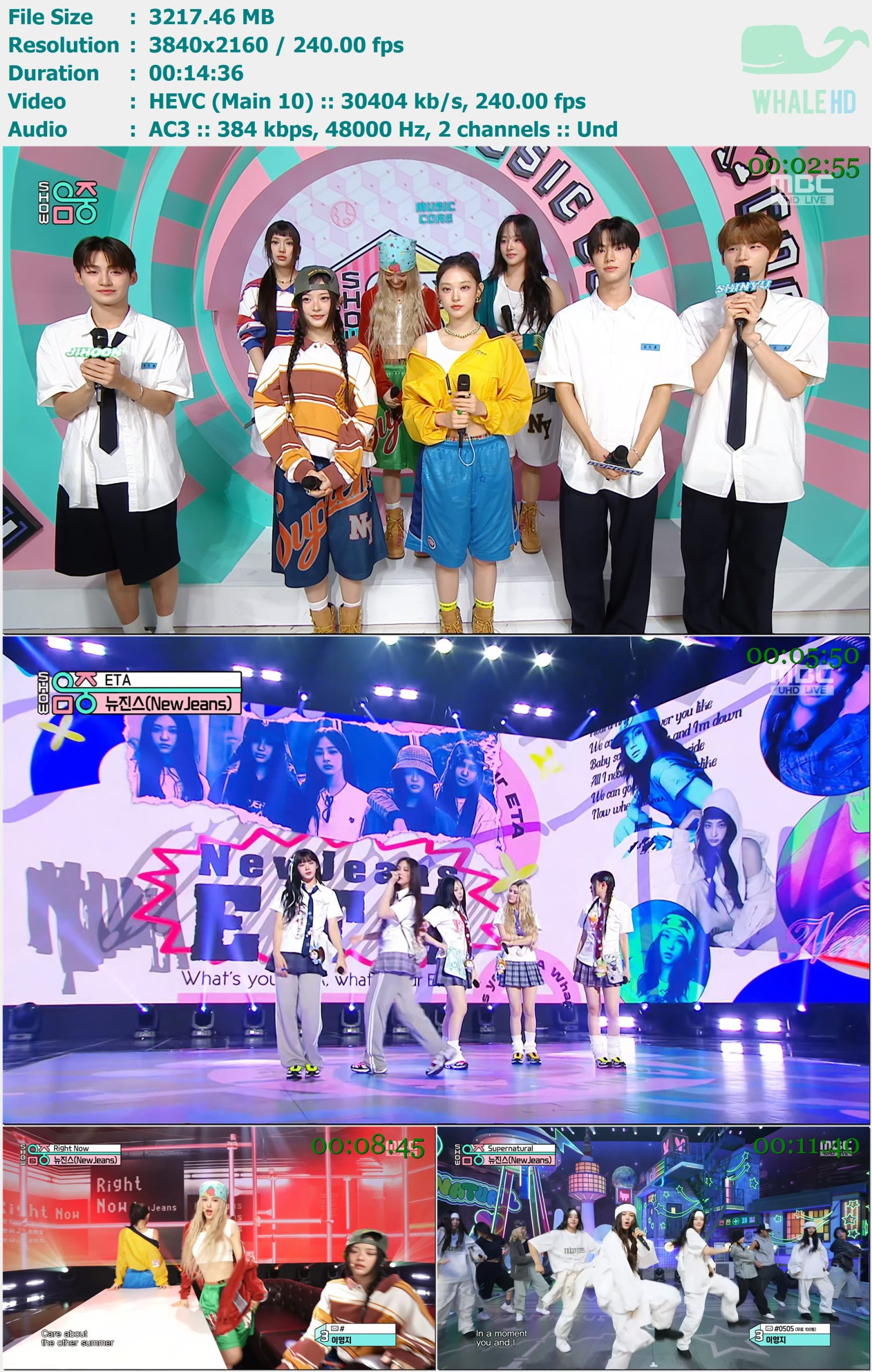 NewJeans - Medley Right Now + Supernatural + Talk (Show Music Core 音乐中心 2024-07-13) HDTV 2160p H265 - 3.14GB