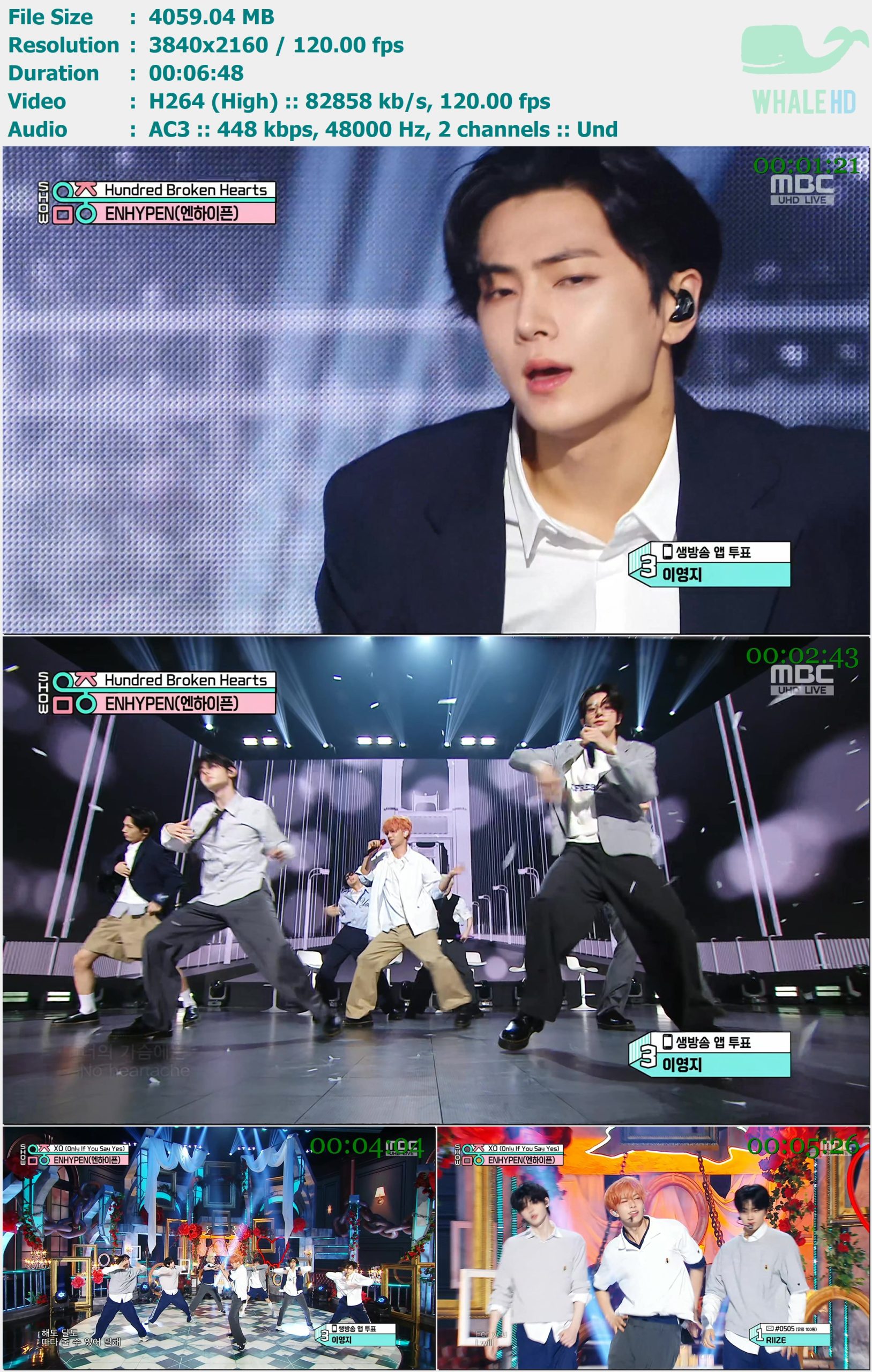 ENHYPEN - Hundred Broken Hearts + XO (Only If You Say Yes) (Show Music Core 音乐中心 2024-07-13) HDTV 2160p H264 - 3.96GB