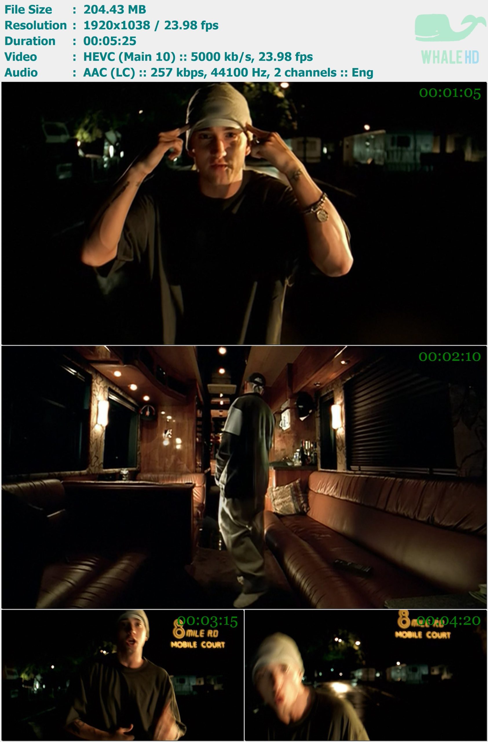 Eminem - Lose Yourself 2002 WEBRip 1038p H265 - 204.43MB