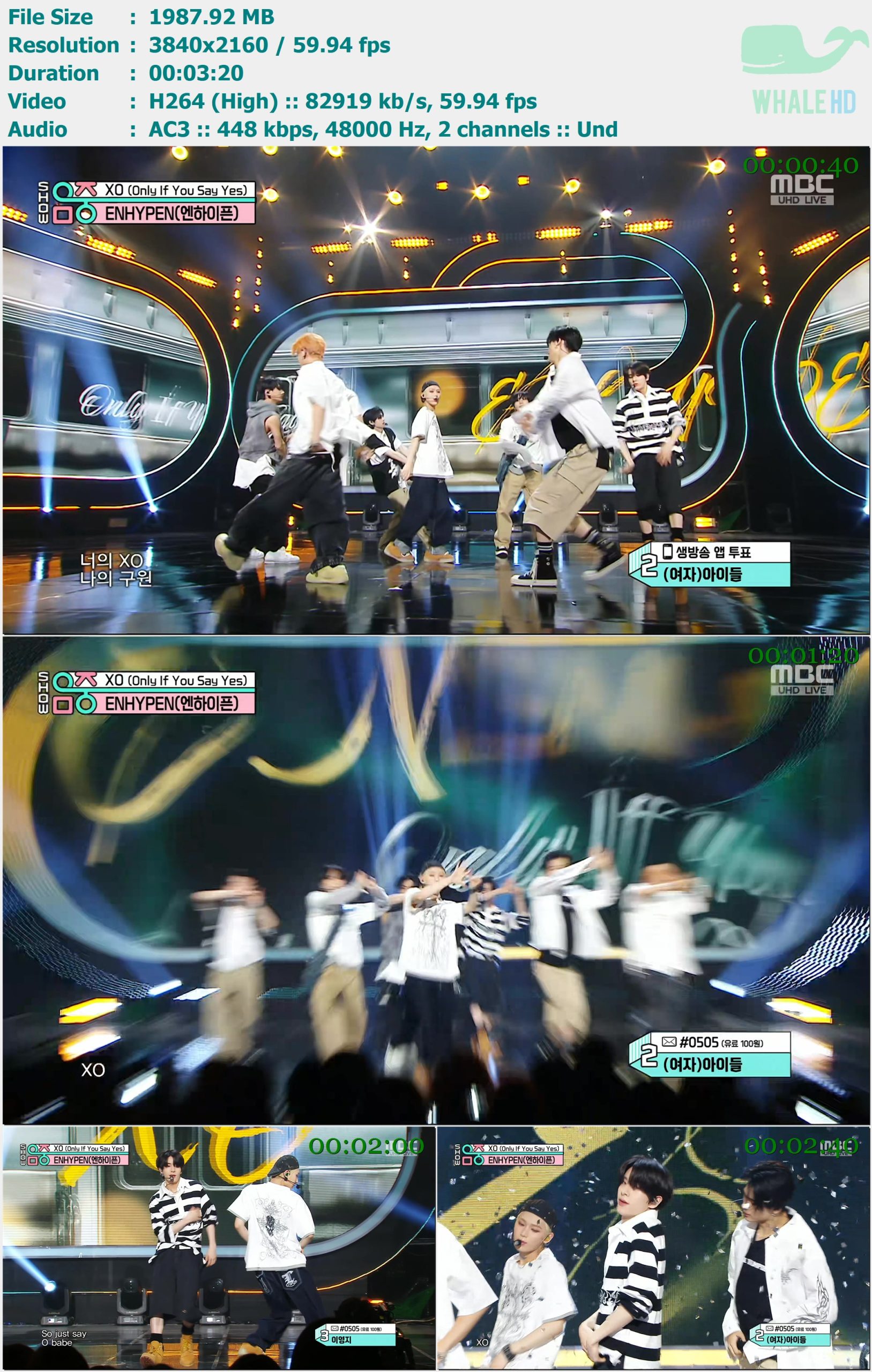 ENHYPEN - XO (Only If You Say Yes) (Show Music Core 音乐中心 2024.07.20) HDTV 2160p H264 - 1.94GB