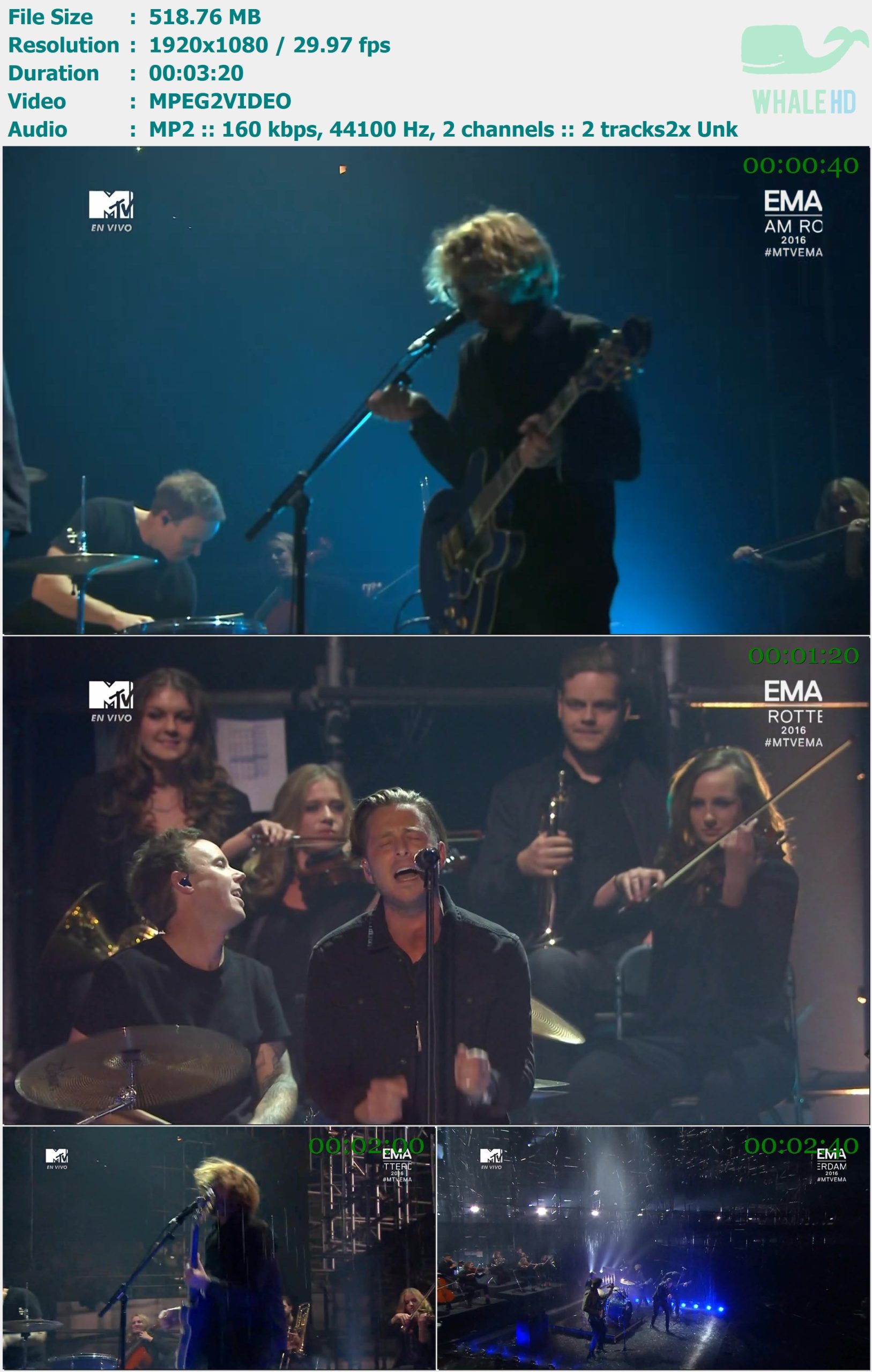 OneRepublic - Let’s Hurt Tonight (𝐌𝐓𝐕 𝐄𝐮𝐫𝐨𝐩𝐞 𝐌𝐮𝐬𝐢𝐜 𝐀𝐰𝐚𝐫𝐝𝐬 - EMA 2016) HDTV 1080p MPEG2 - 518.76MB