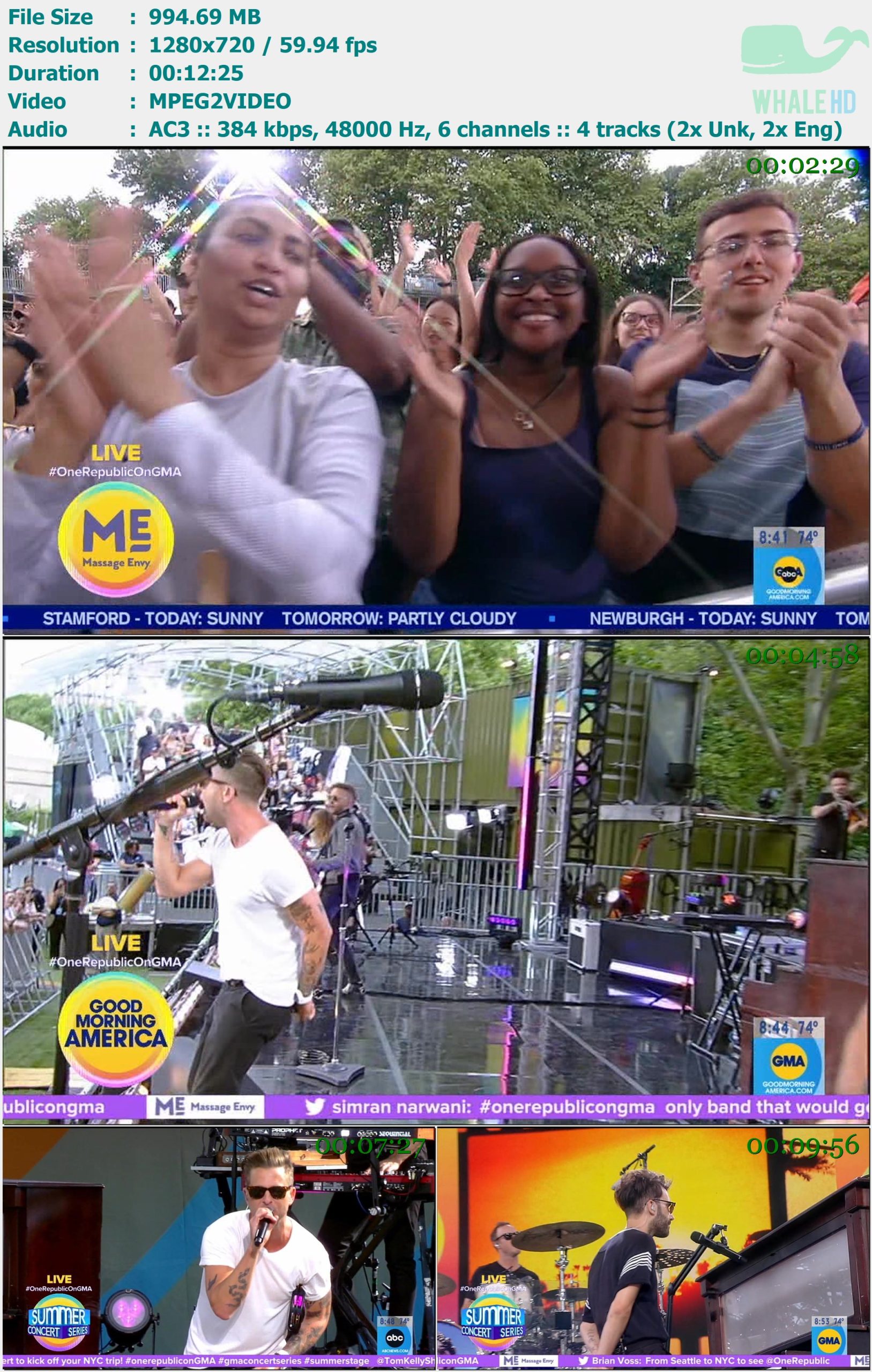 OneRepublic - Live @ Good Morning America 2022 (not full) HDTV 720p MPEG22 - 994.69MB