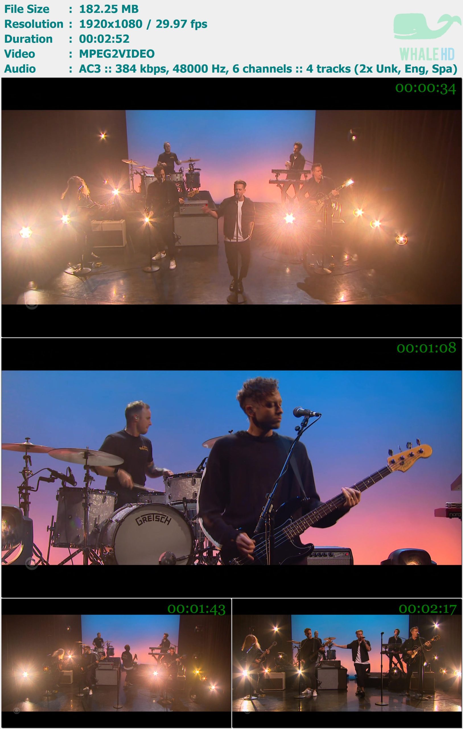 OneRepublic - I Ain't Worried (Live @ The Late 𝐋𝐚𝐭𝐞 𝐒𝐡𝐨𝐰 With James Corden 2022) HDTV 1080i MPEG2 - 182.25MB