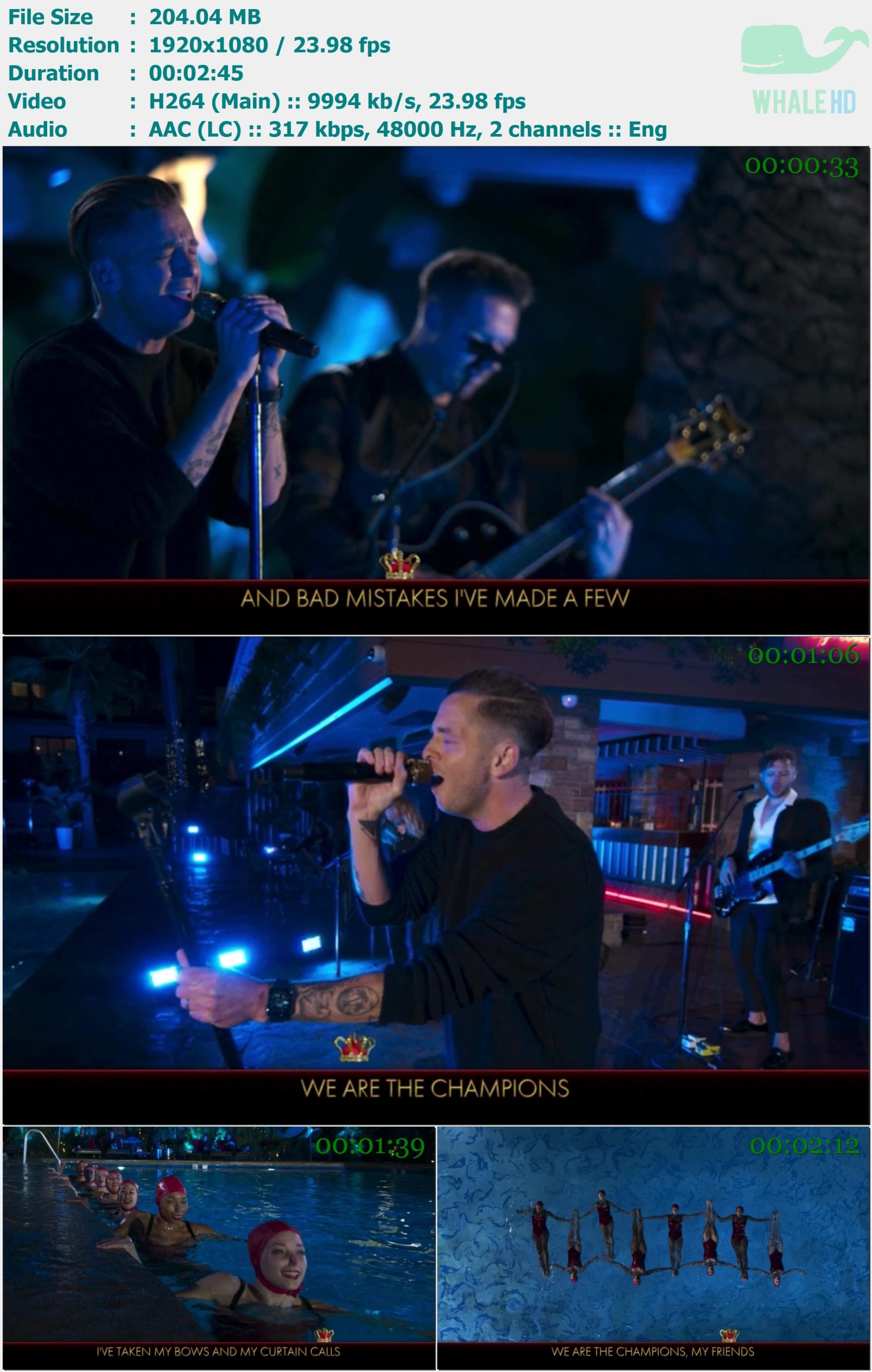 OneRepublic - We Are The Champions (Disney Queen sing-a-long on ABC 2021) WEB-DL 1080p H264 - 204.04MB