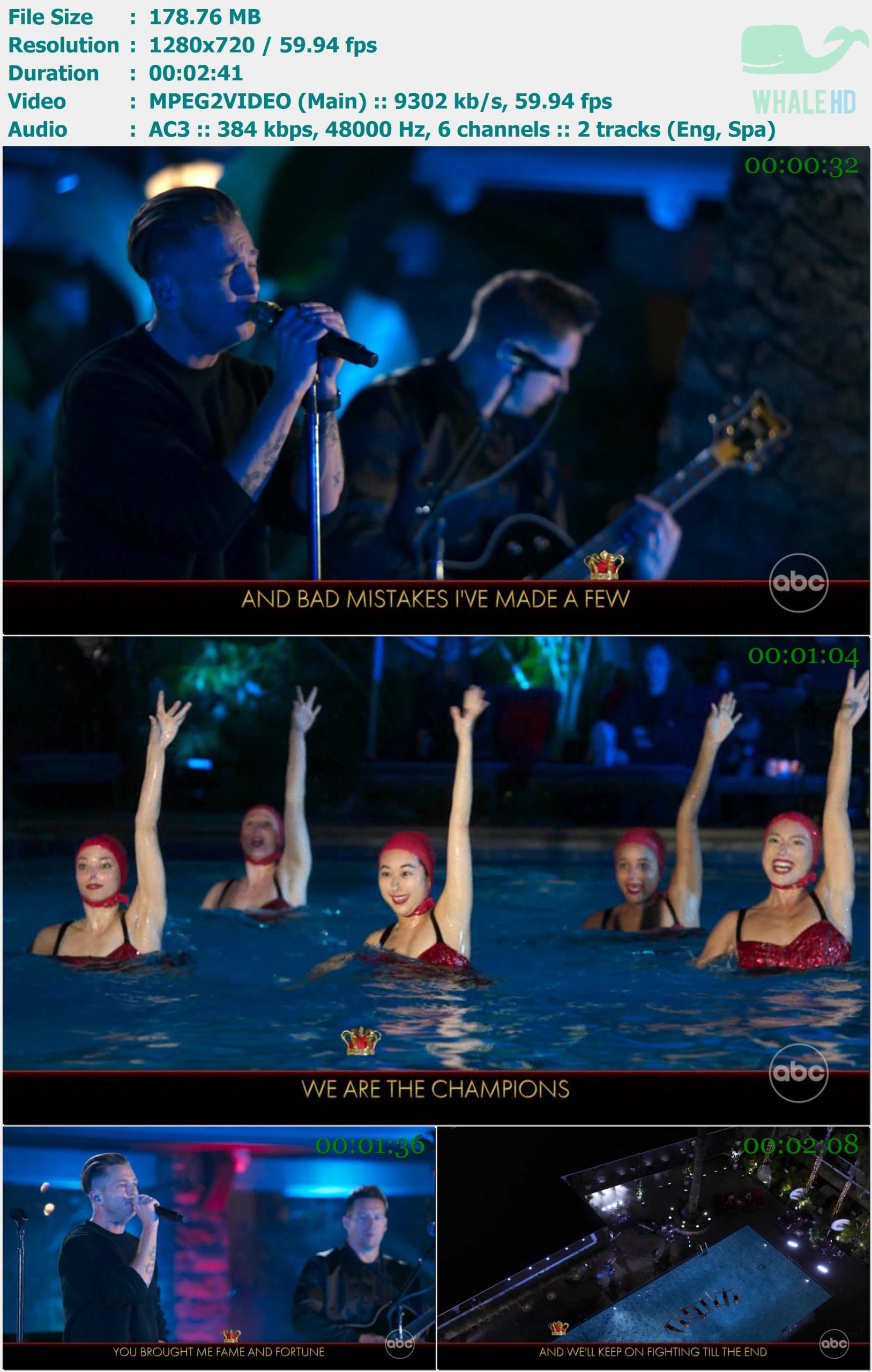 OneRepublic - We Are the Champions (The Queen Family Singalong 2021) HDTV 720p MPEG2 - 178.76MB