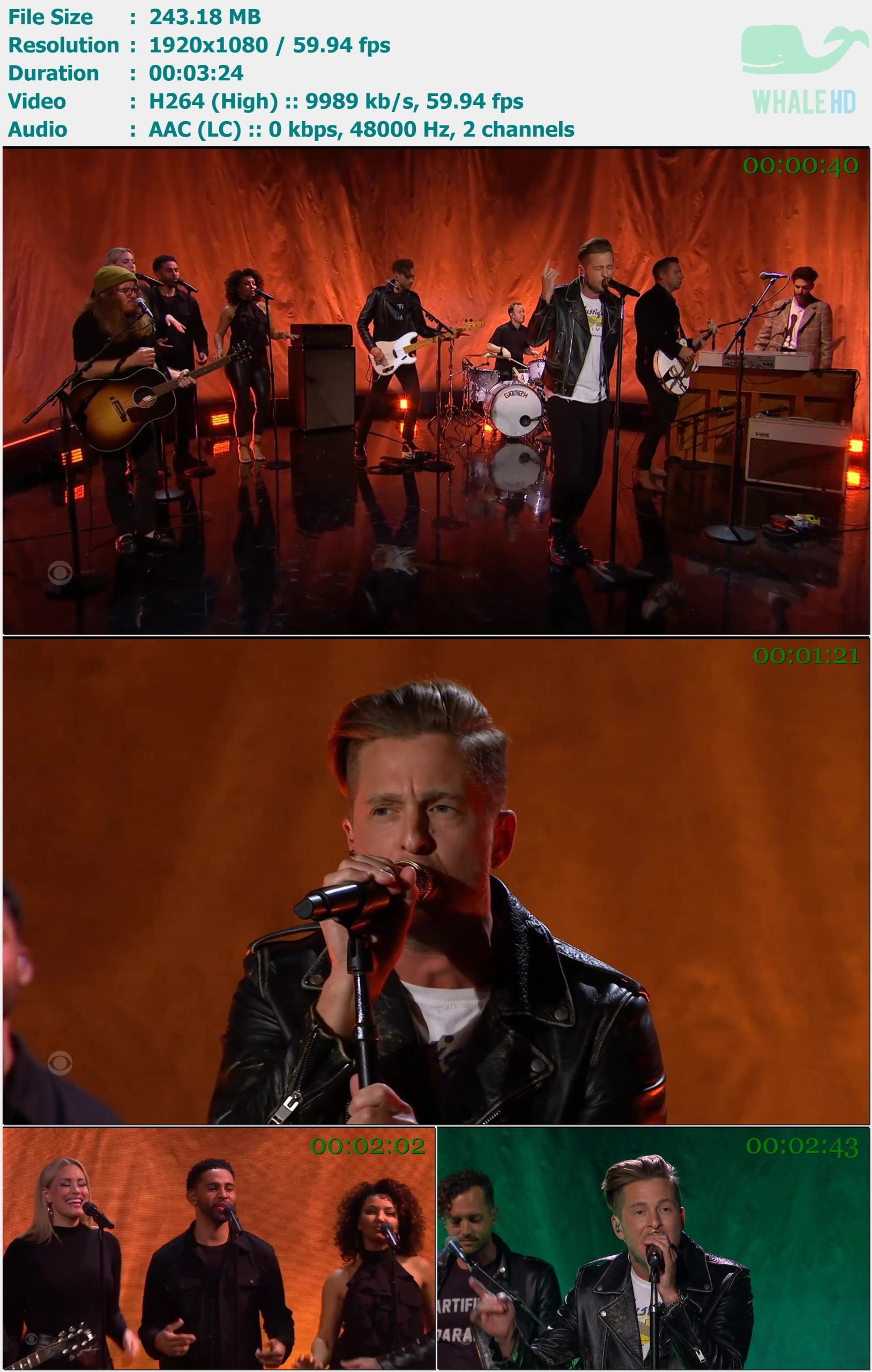 OneRepublic - West Coast (The Late 𝐋𝐚𝐭𝐞 𝐒𝐡𝐨𝐰 with James Corden 2022) WEB-DL 1080p60 H264 - 243.18MB