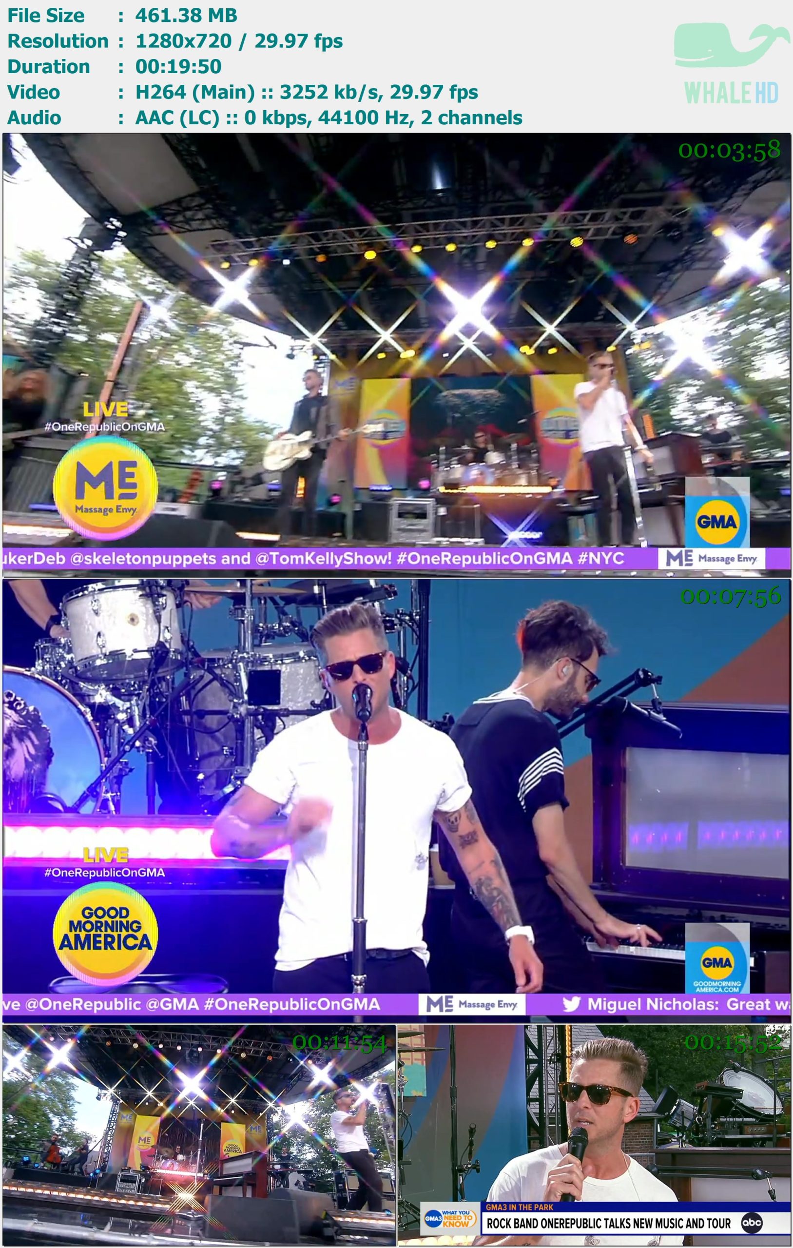 OneRepublic - Good Morning America (GMA) 2022-07-15 WEB-DL 720p H264 - 461.38MB