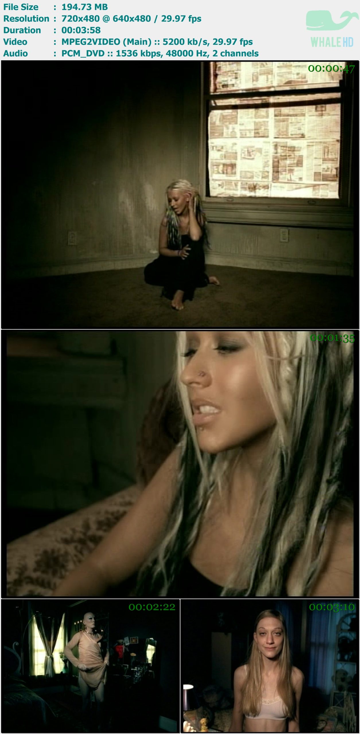 Christina Aguilera - Beautiful 2002 PO 480i MPEG2 - 194.73MB