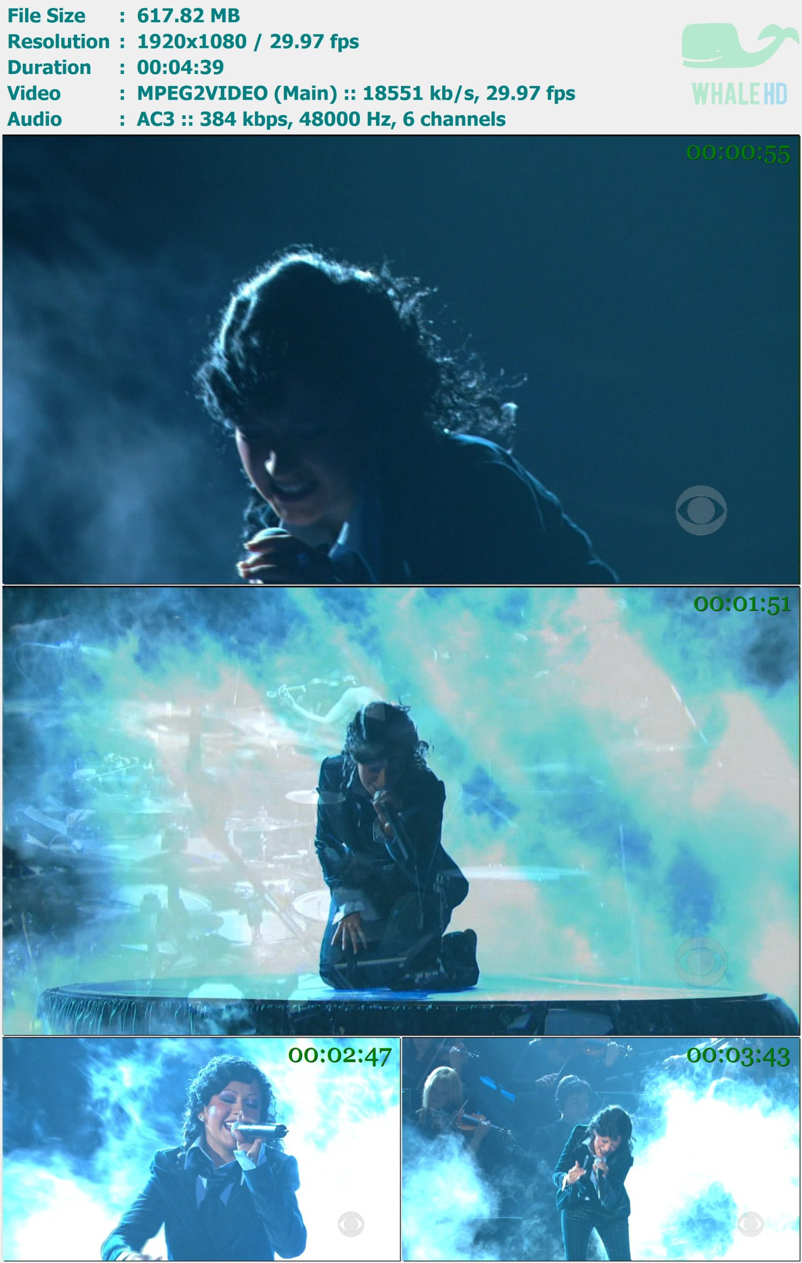 Christina Aguilera - Beautiful (Live @46th Annual Grammy Awards 2004) HDTV 1080i+2160p MPEG2+H265 - 617.82MB+4.64GB