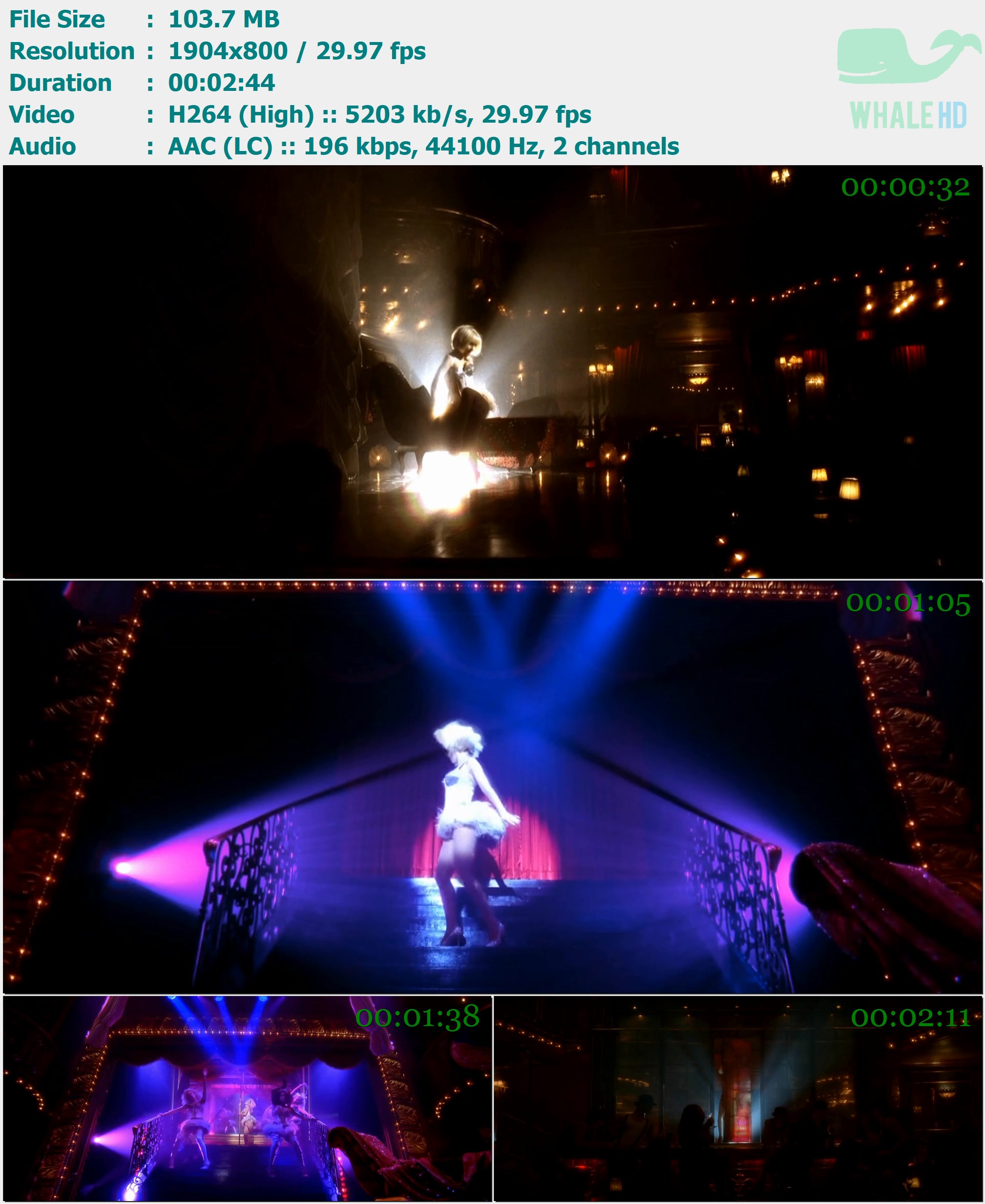 Christina Aguilera - I'm a Good Girl (Burlesque) 2010 𝐕𝐄𝐕𝐎 800p H264 - 103.70MB