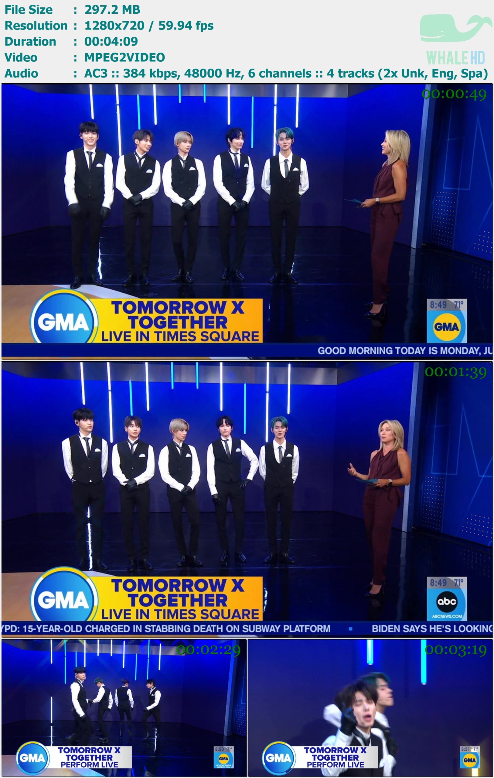 TOMORROW X TOGETHER (TXT) - Good Boy Gone Bad (Live @ Good Morning America 2022) HDTV 720p MPEG2 - 297.20MB