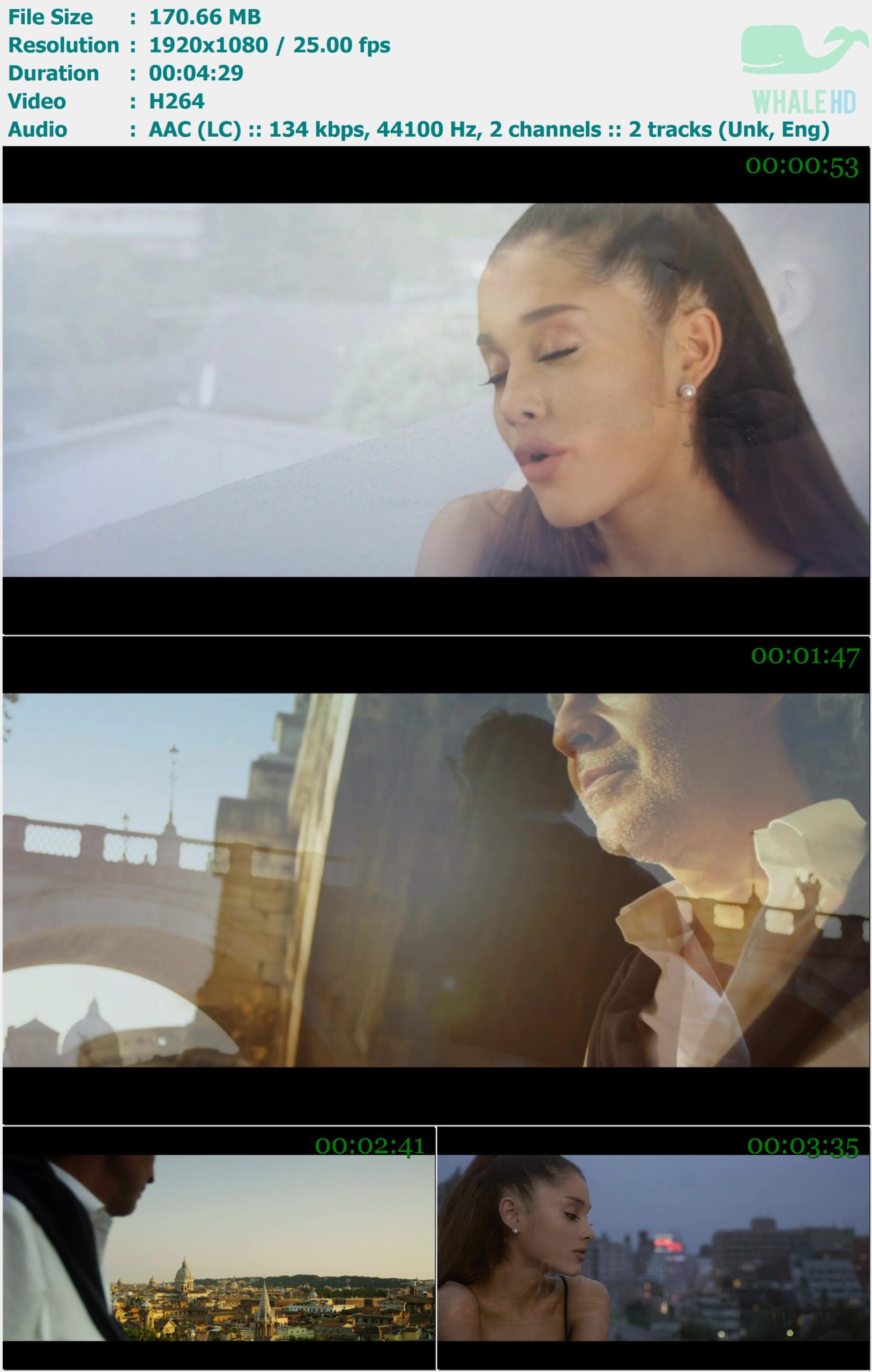 Andrea Bocelli feat. Ariana Grande - E Più Ti Penso 2015 𝐕𝐄𝐕𝐎 1080p H264 - 170.66MB