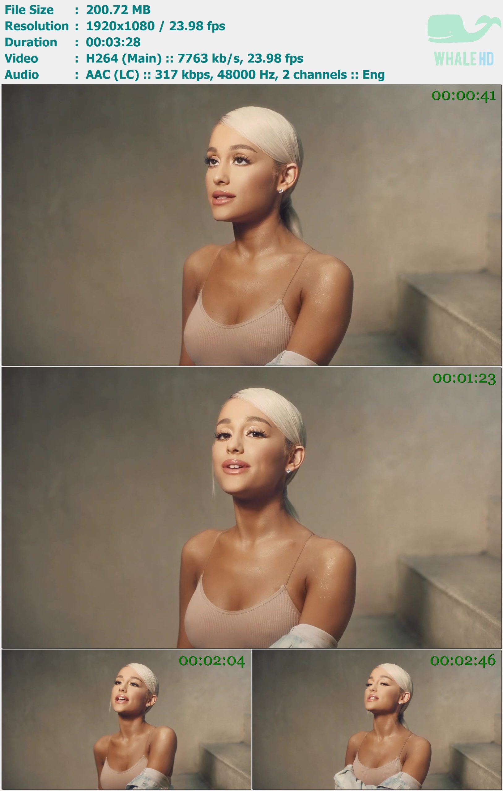 Ariana Grande - Sweetener (Sweetener Visuals) 2018 WEB-DL 1080p H264 - 200.72MB