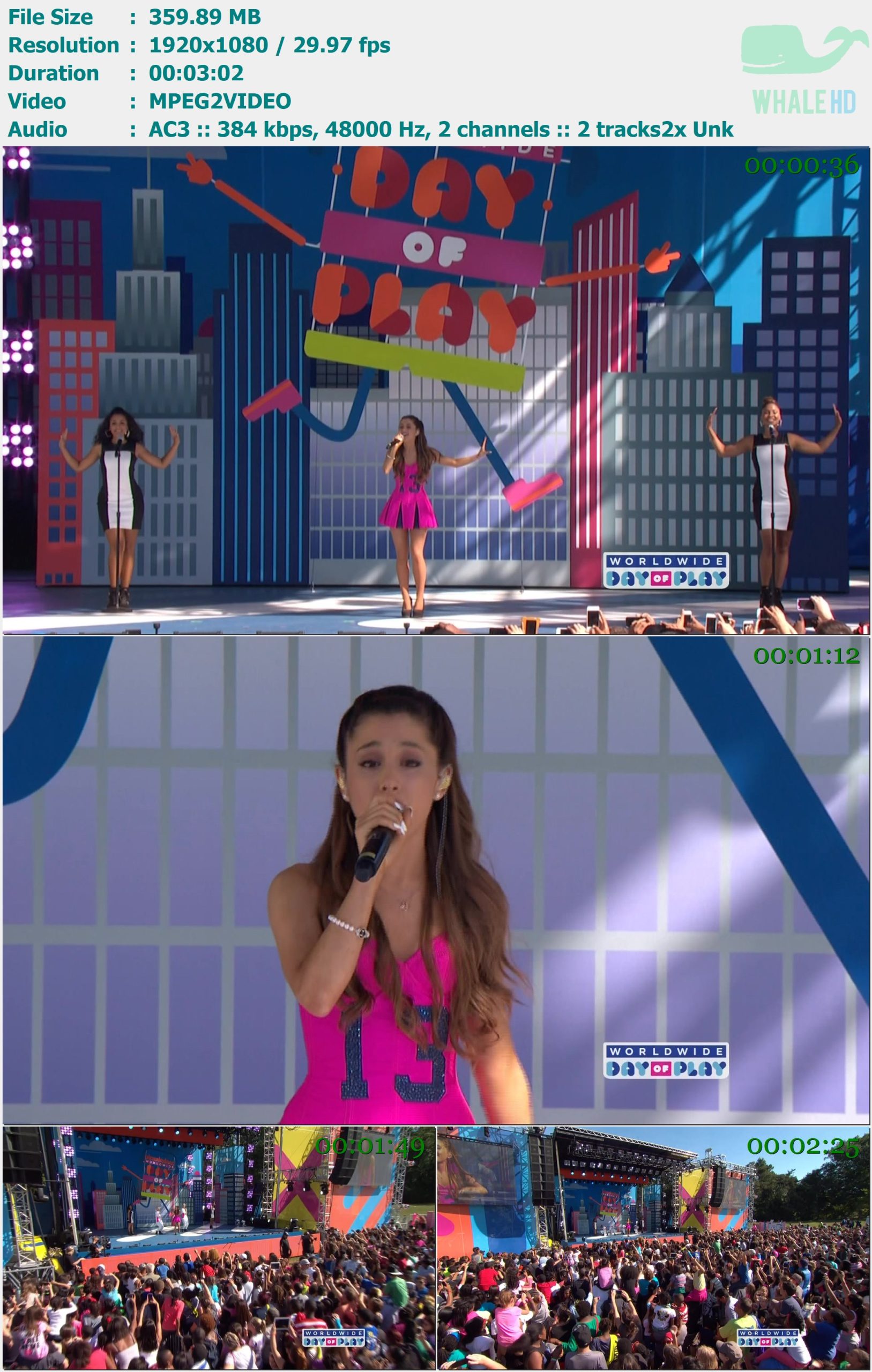 Ariana Grande - Baby I (Nickelodeon Worldwide Day Of Play Play Out Loud! 2013-09-22) HDTV 1080i MPEG2 TrollHD - 359.89MB