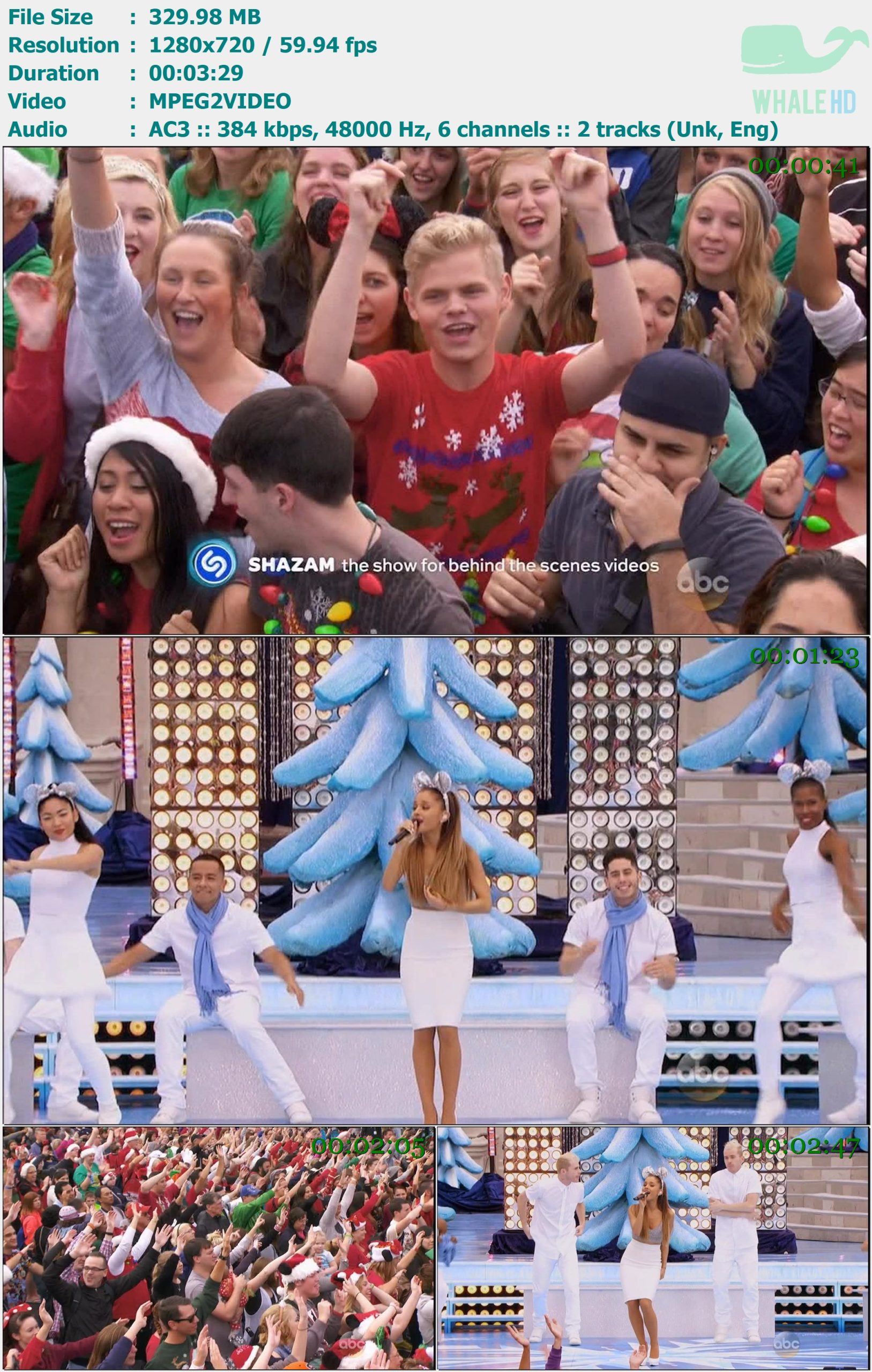 Ariana Grande - Last Christmas (Frozen Christmas Celebration 12-25-14) HDTV 720p MPEG2 - 329.98MB