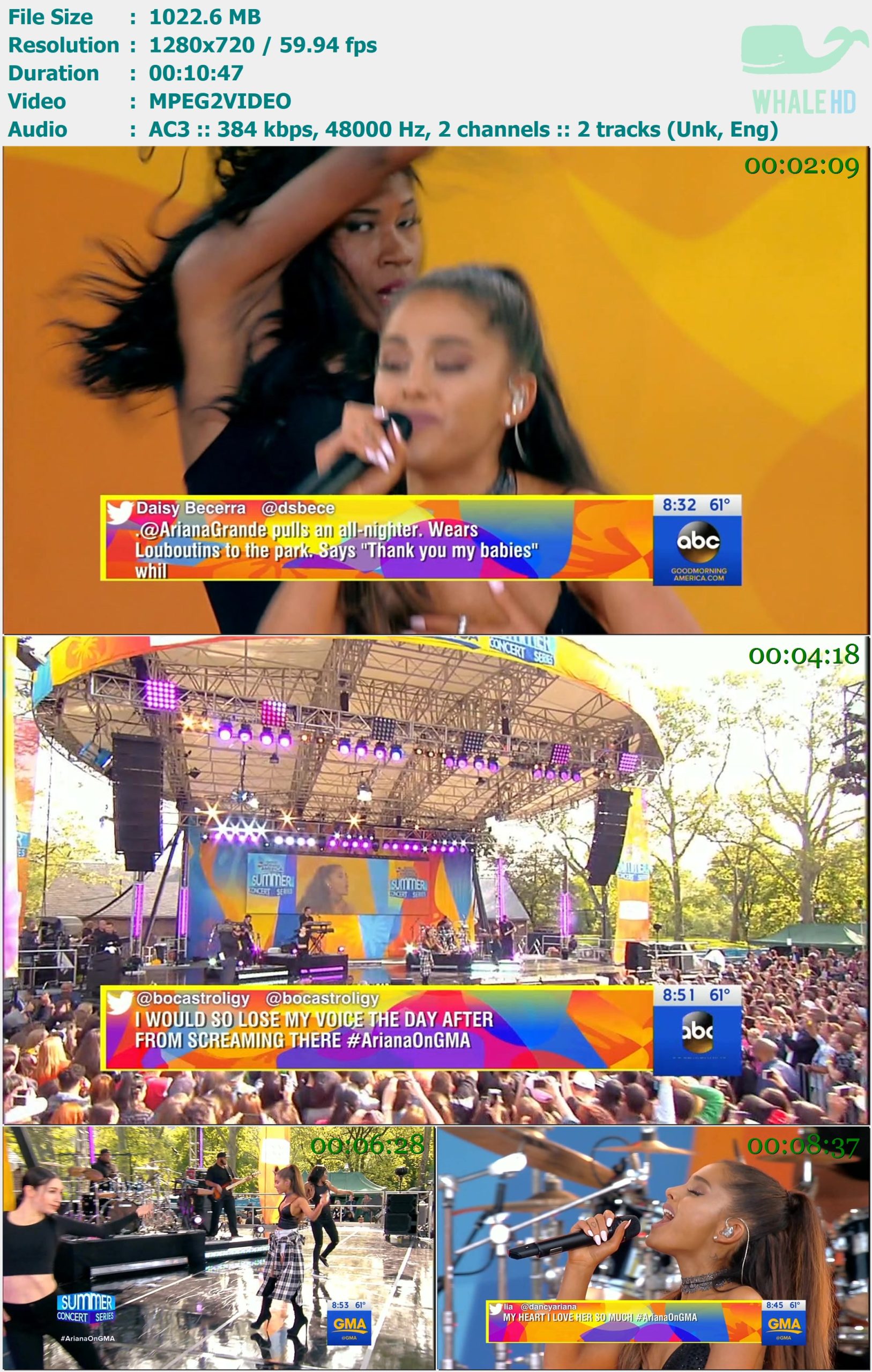 Ariana Grande - Live on Good Morning America 2016 HDTV 720p MPEG2 - 1022.60MB