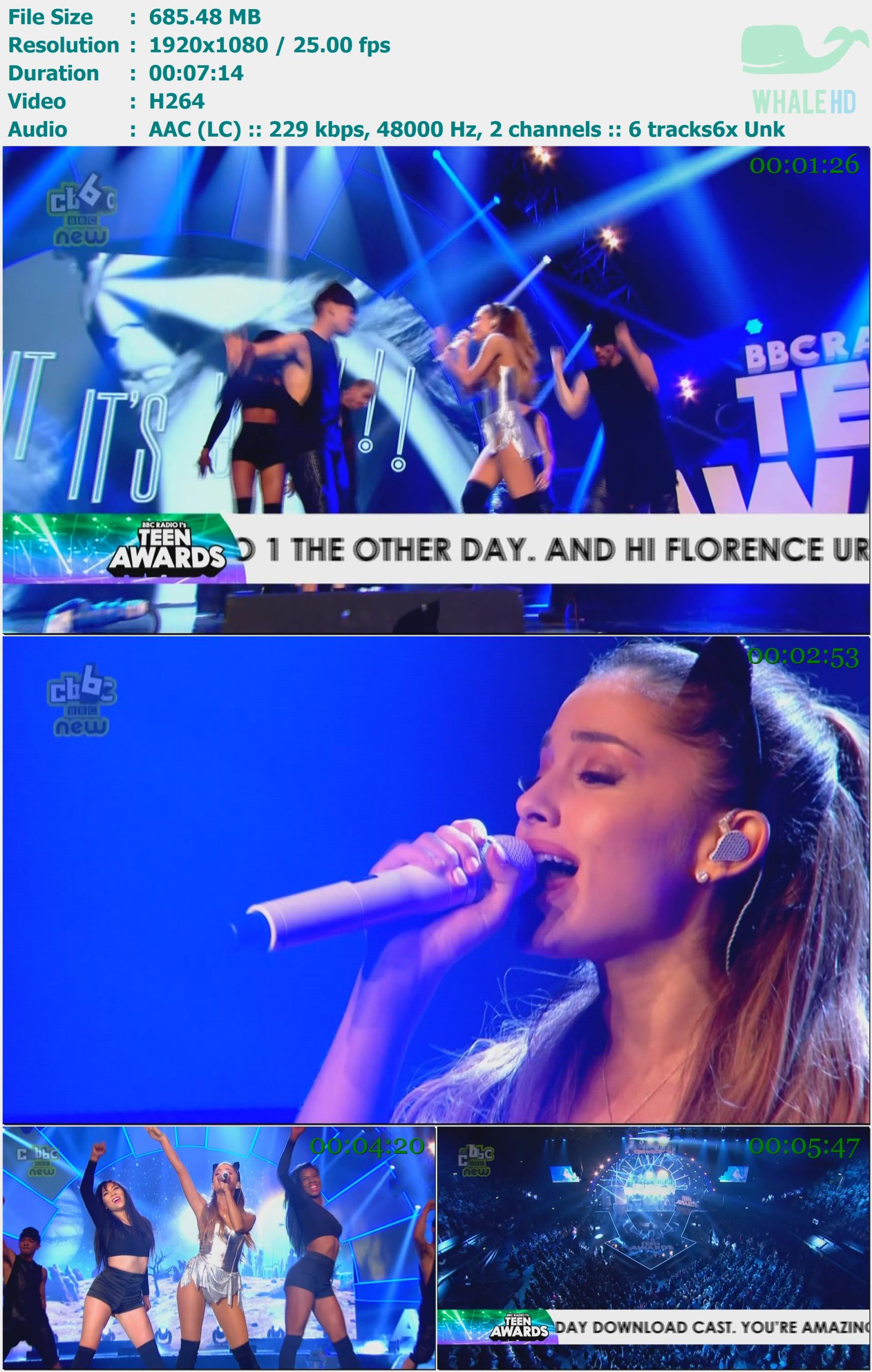 Ariana Grande - Problem & Break Free (𝐁𝐁𝐂 𝐑𝐚𝐝𝐢𝐨 1's Teen Awards 2014-10-19) HDTV 1080i H264 - 685.48MB