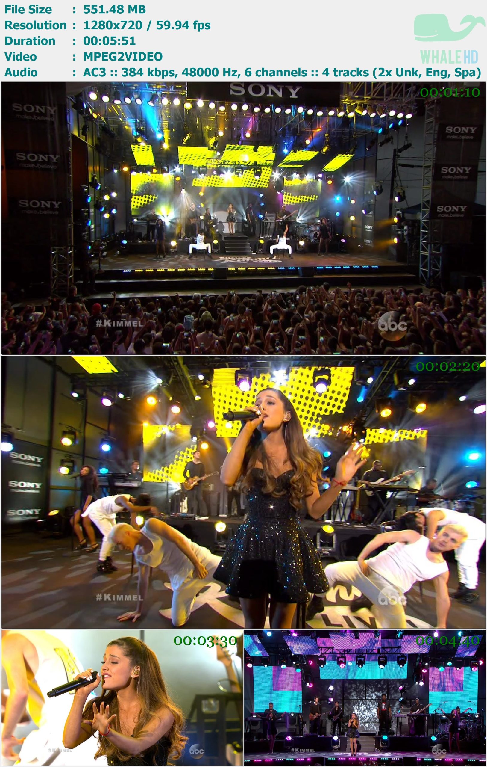 Ariana Grande - Right There (𝐉𝐢𝐦𝐦𝐲 𝐊𝐢𝐦𝐦𝐞𝐥 𝐋𝐢𝐯𝐞 2013-10-15) HDTV 720p MPEG2 TrollHD - 551.48MB