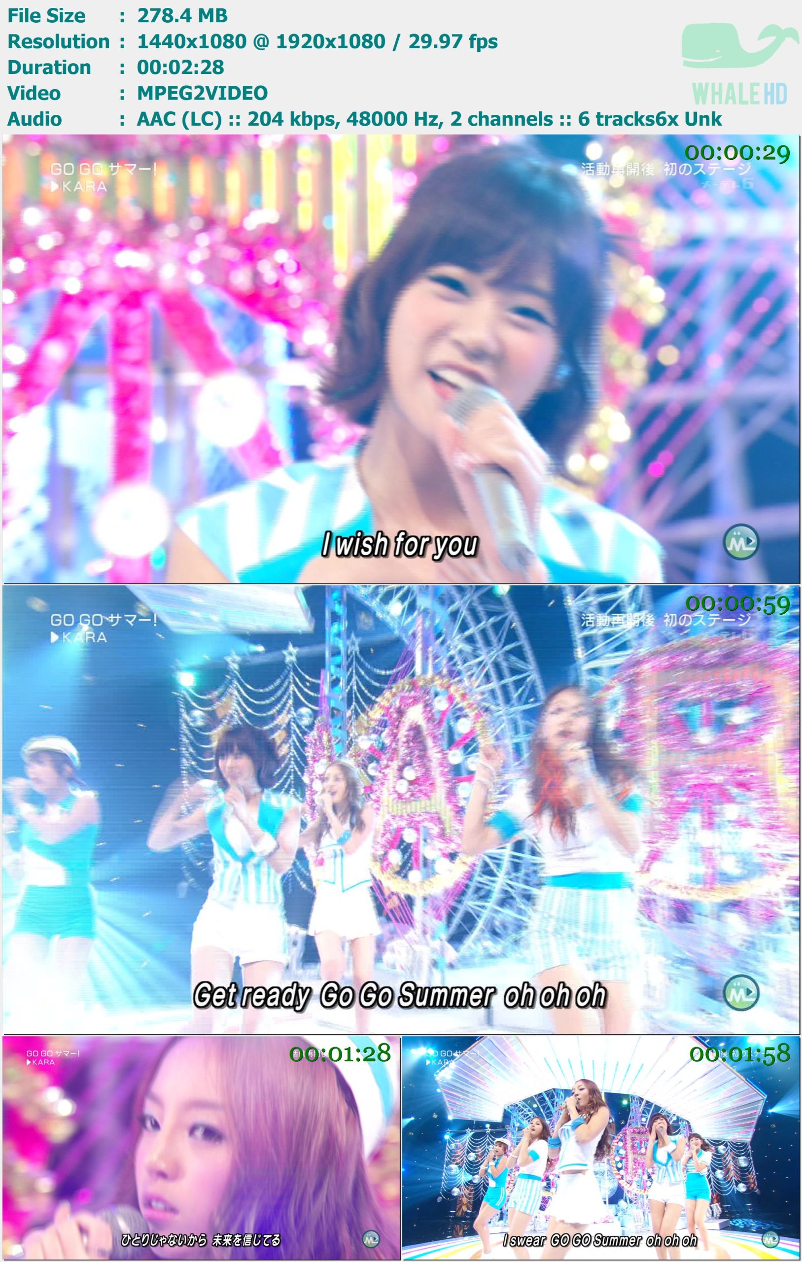 Kara - GO GO SUMMER! (Music Station - 2011-06-17) HDTV 1080i MPEG2 - 278.40MB