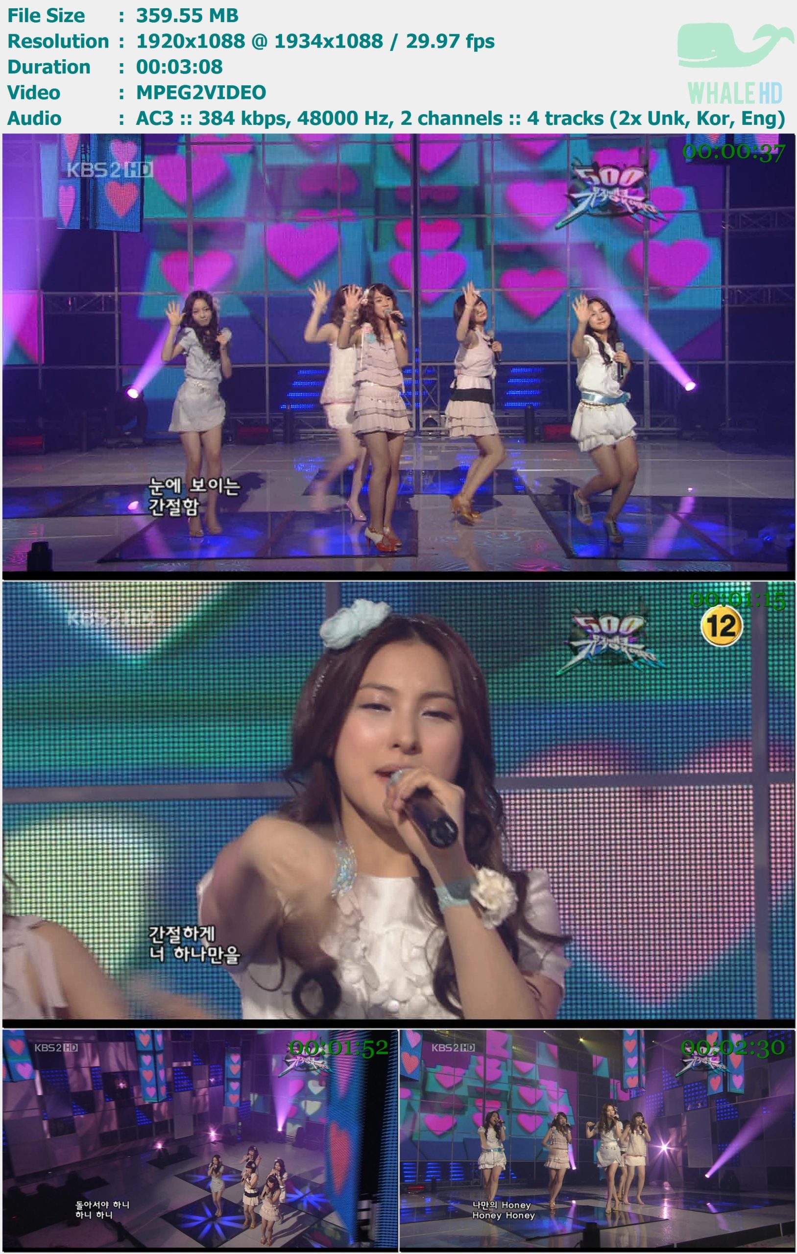 Kara - Honey (KBS Music Bank 音乐银行 2009-02-27) HDTV 1080i MPEG2 - 359.55MB