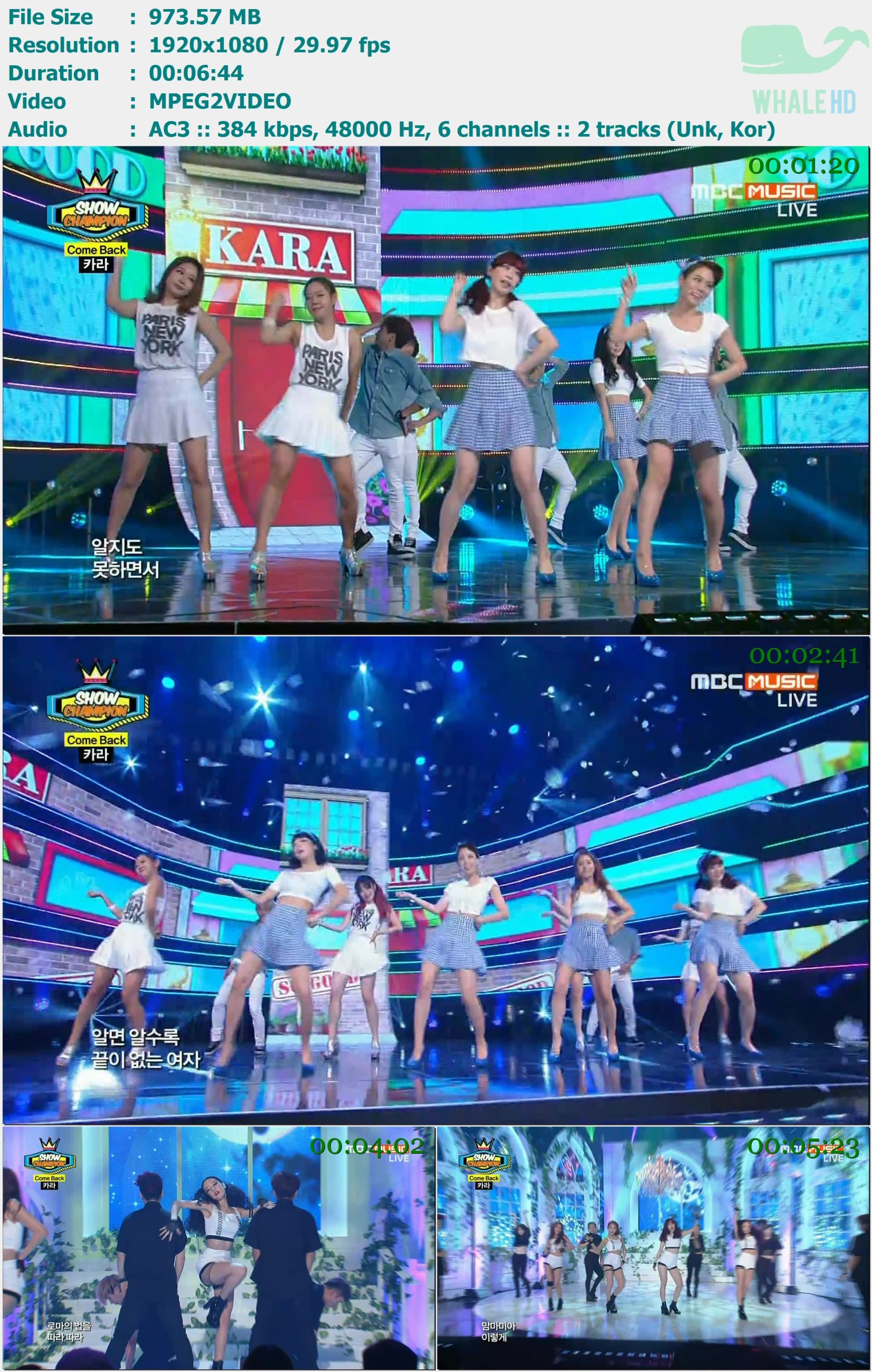 Kara - So Good + Mamma Mia (Show Champion 2014-08-20) HDTV 1080i MPEG2  - 973.57MB