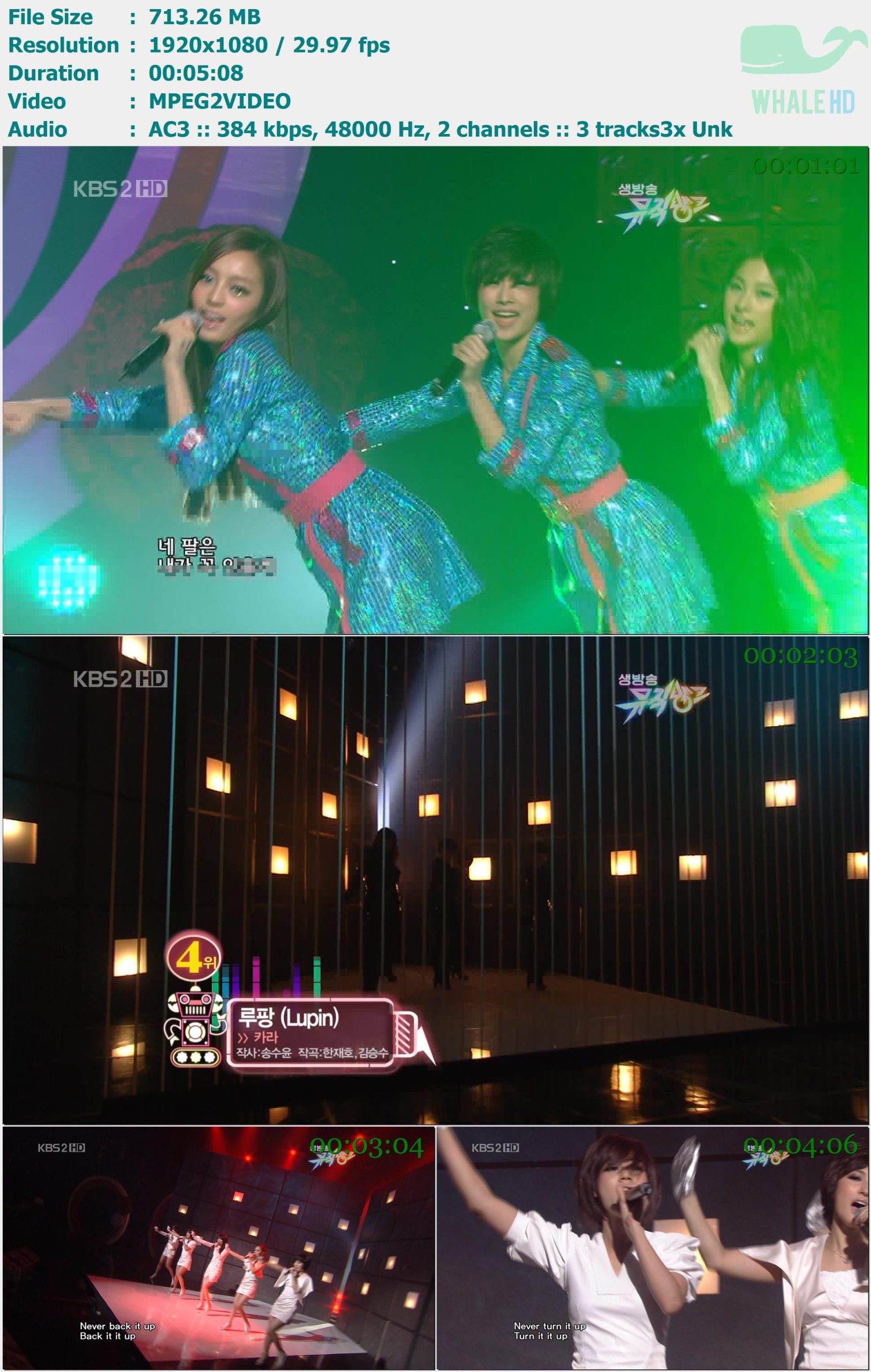 KARA - Umbrella Lupin (Music Bank 音乐银行 2010-02-26) HDTV 1080i MPEG2 - 713.26MB