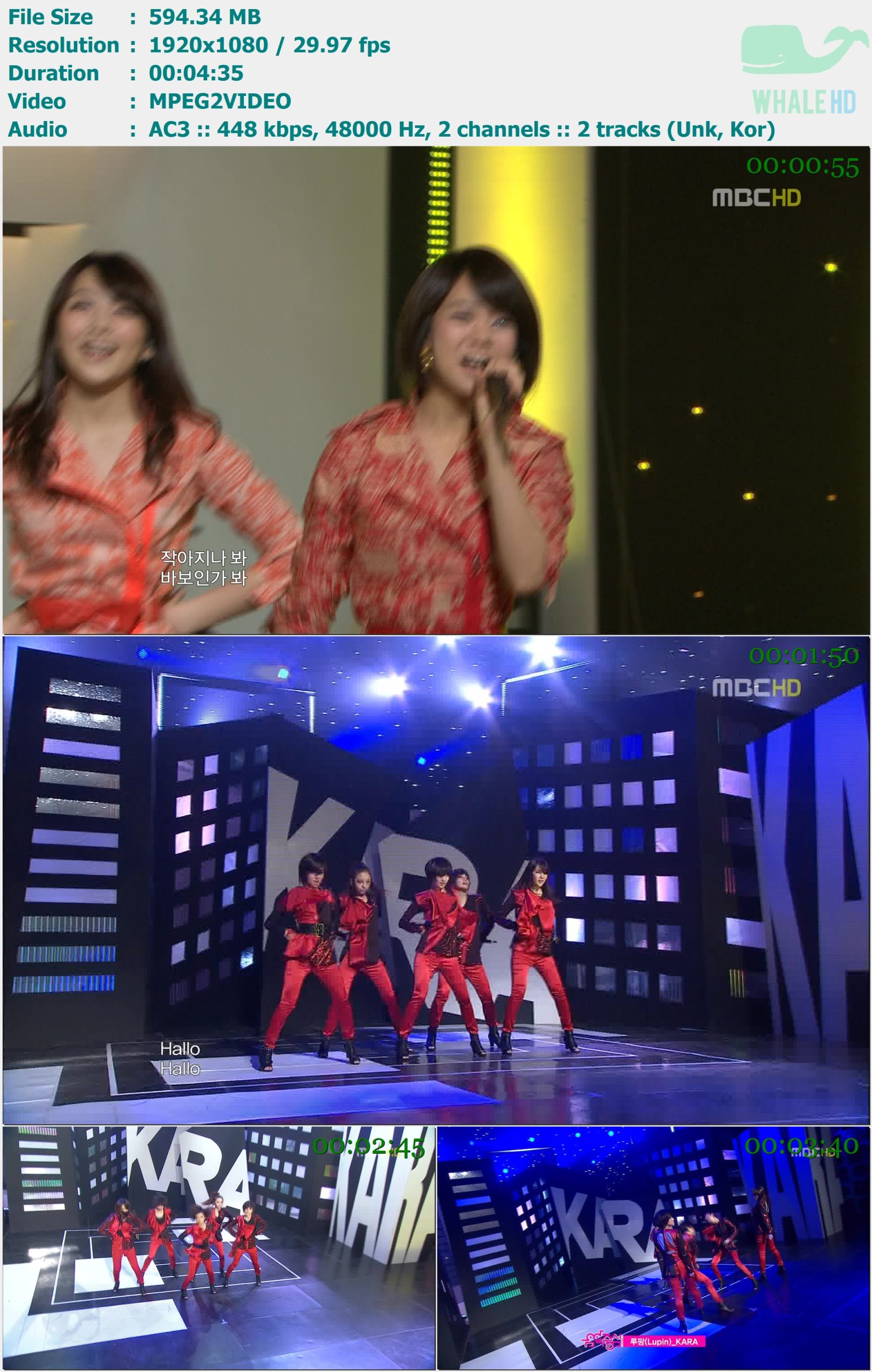 Kara - Umbrella + Lupin (Music Core 音乐中心 2010-02-27) HDTV 1080i MPEG2 - 594.34MB