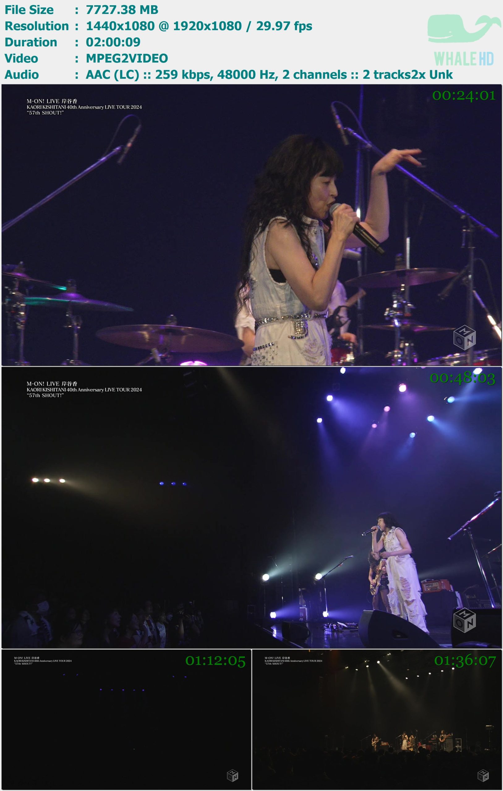 守谷香 Kaori Kishitani - KAORI KISHITANI 40th Anniversary LIVE TOUR 2024 “57th SHOUT!” 2024.08.26 HDTV 1080i MPEG2 - 7.55GB