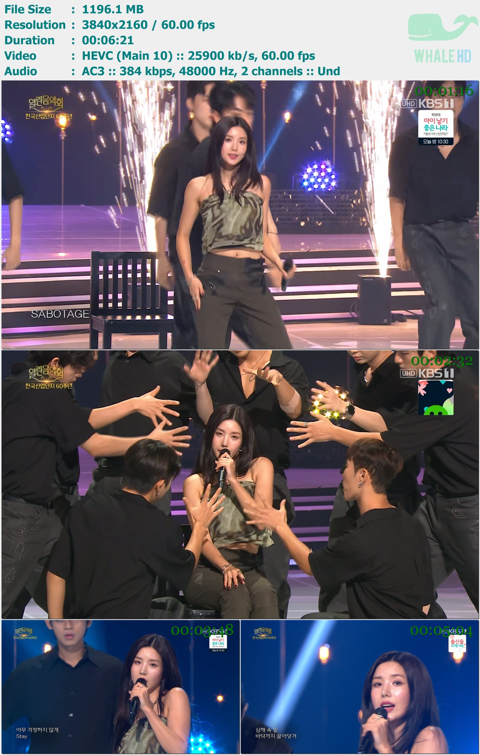 权恩妃 KWON EUNBI - SABOTAGE + Underwater (KBS UHD Open Concert 2024-09-08) HDTV 2160p H265 - 1.17GB