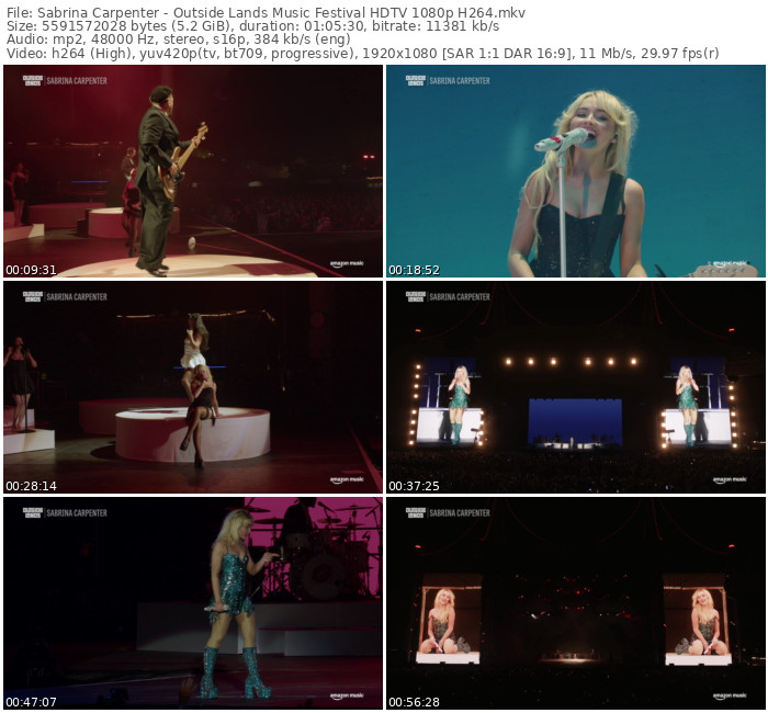 Sabrina Carpenter - Outside Lands 2024 HDTV 1080p H264 - 5.21GB