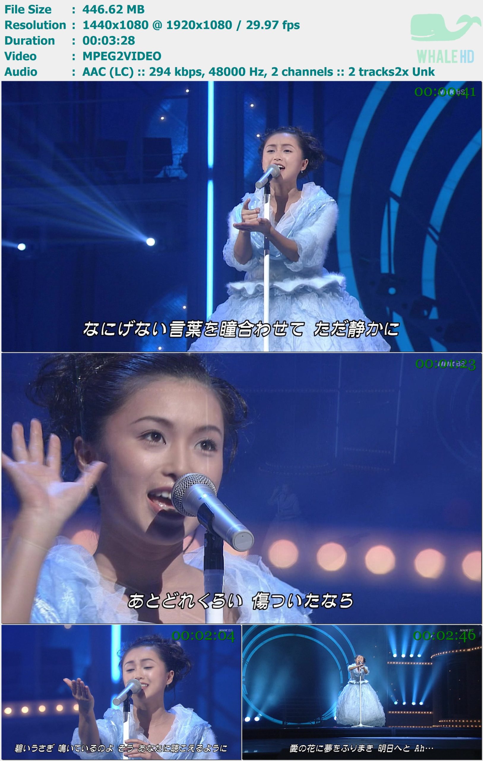 酒井法子 - 碧いうさぎ (NHK紅白歌合戦 1995-12-31) HDTV 1080i MPEG2 - 446.62MB