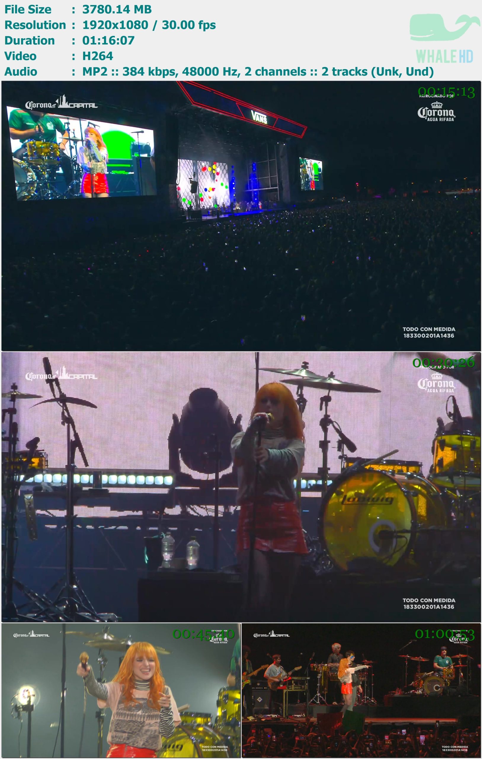 Paramore - Corona Capital, Mexico City, Mexico 2022-11-19 WEB-DL 1080p H264 - 3.69GB