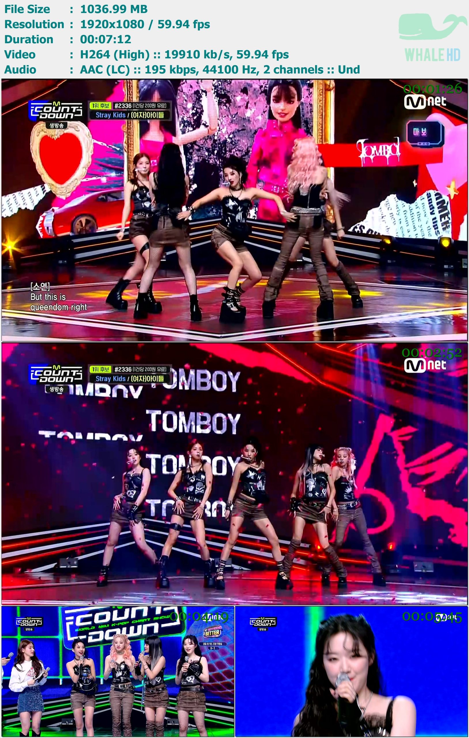 (G)I-DLE - TOMBOY + No 1 (M Countdown 2022-03-24) HDTV 1080p H264 - 1.01GB