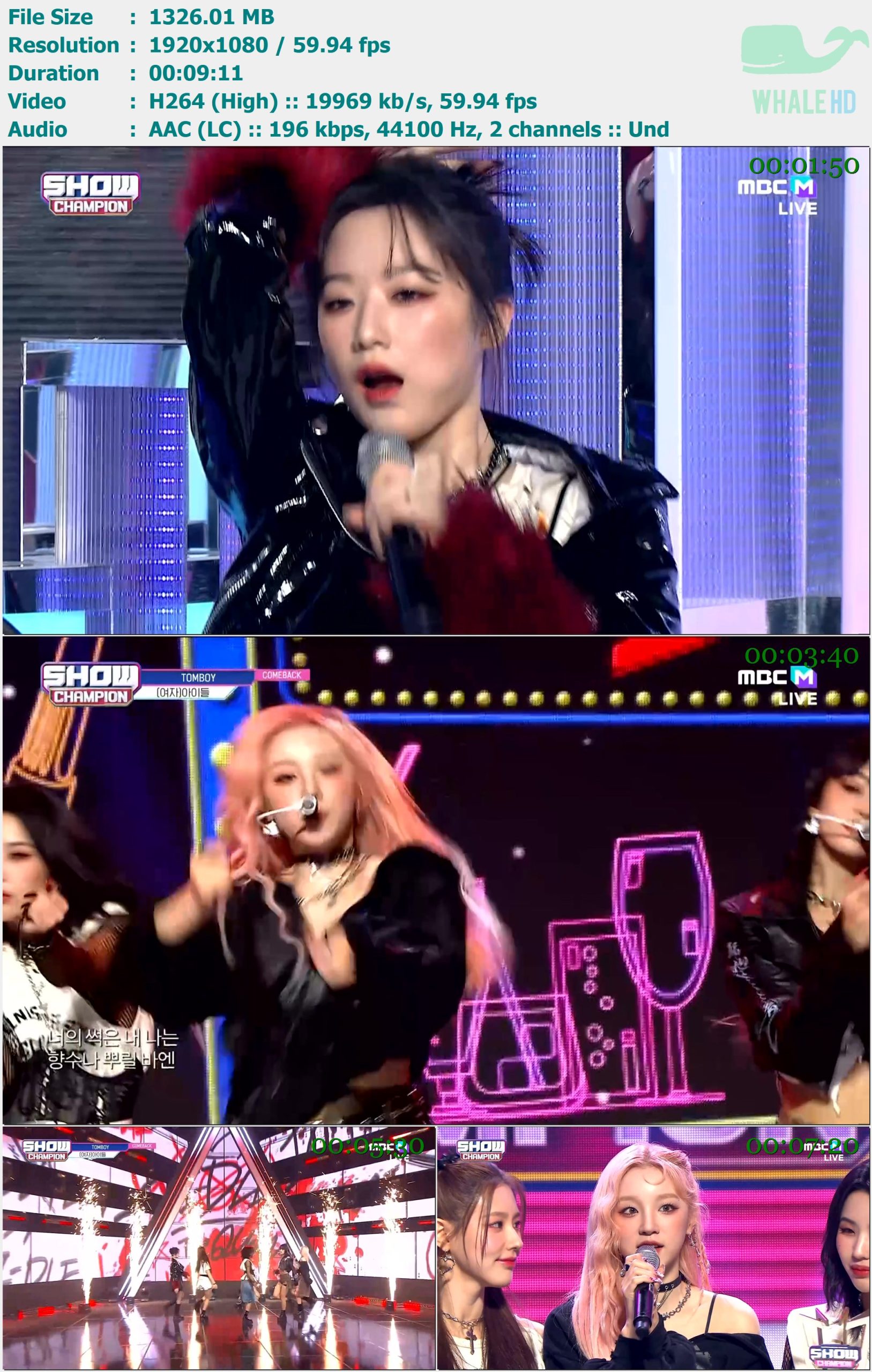 (G)I-DLE - TOMBOY + Talk + No 1 (Show Champion 2022-03-23) HDTV 1080p H264 - 1.29GB