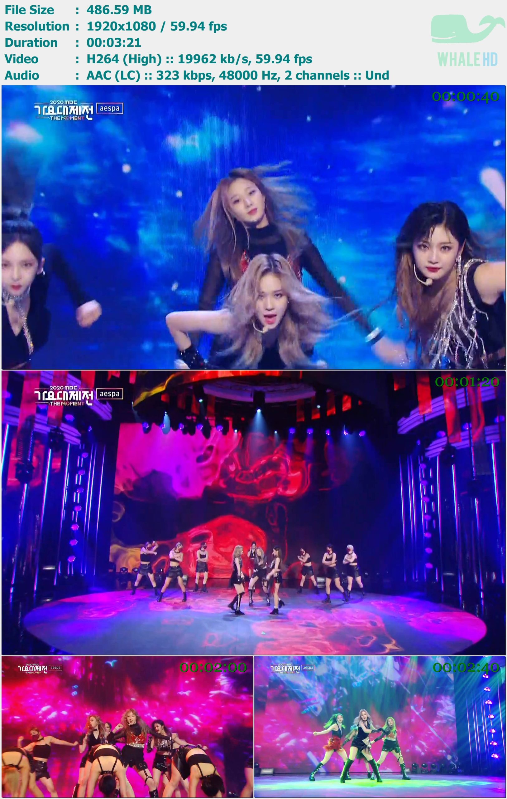 aespa - Black Mamba (2020 𝐌𝐁𝐂 Gayo Daejun 歌谣大战 2020.12.31) HDTV 1080p H264 - 486.59MB